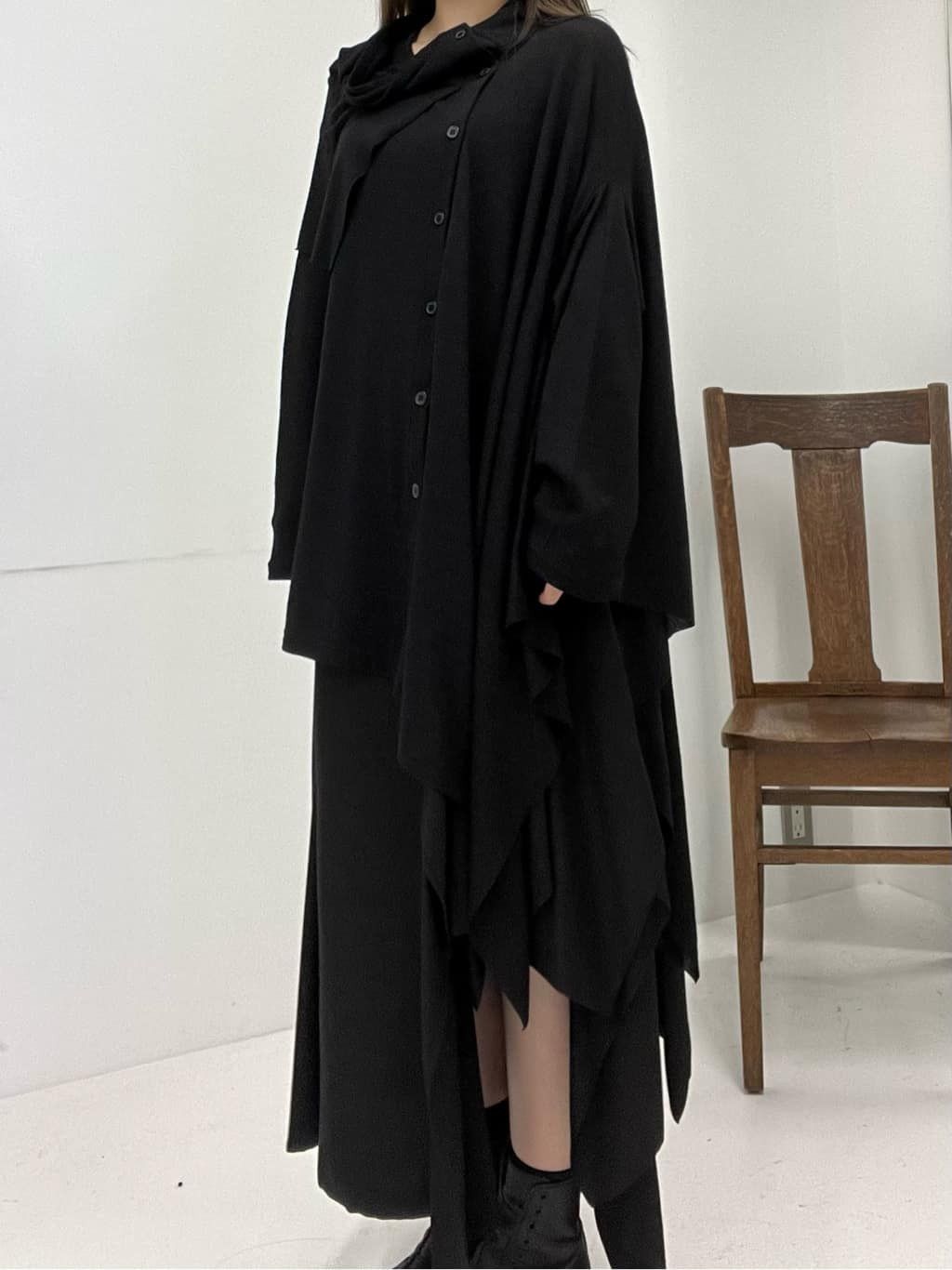Yohji Yamamoto Yohji Yamamoto Femme Draped Knit Cardigan jacket coat black Size S / US 4 / IT 40 - 10 Thumbnail