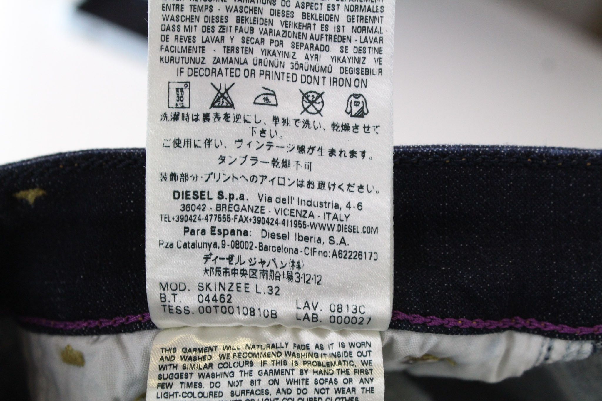 Diesel SKINZEE 0813C W24/L32 Blue Super Slim Stretch Jeans 69611 Size 24" / US 00 / IT 34 - 9 Thumbnail