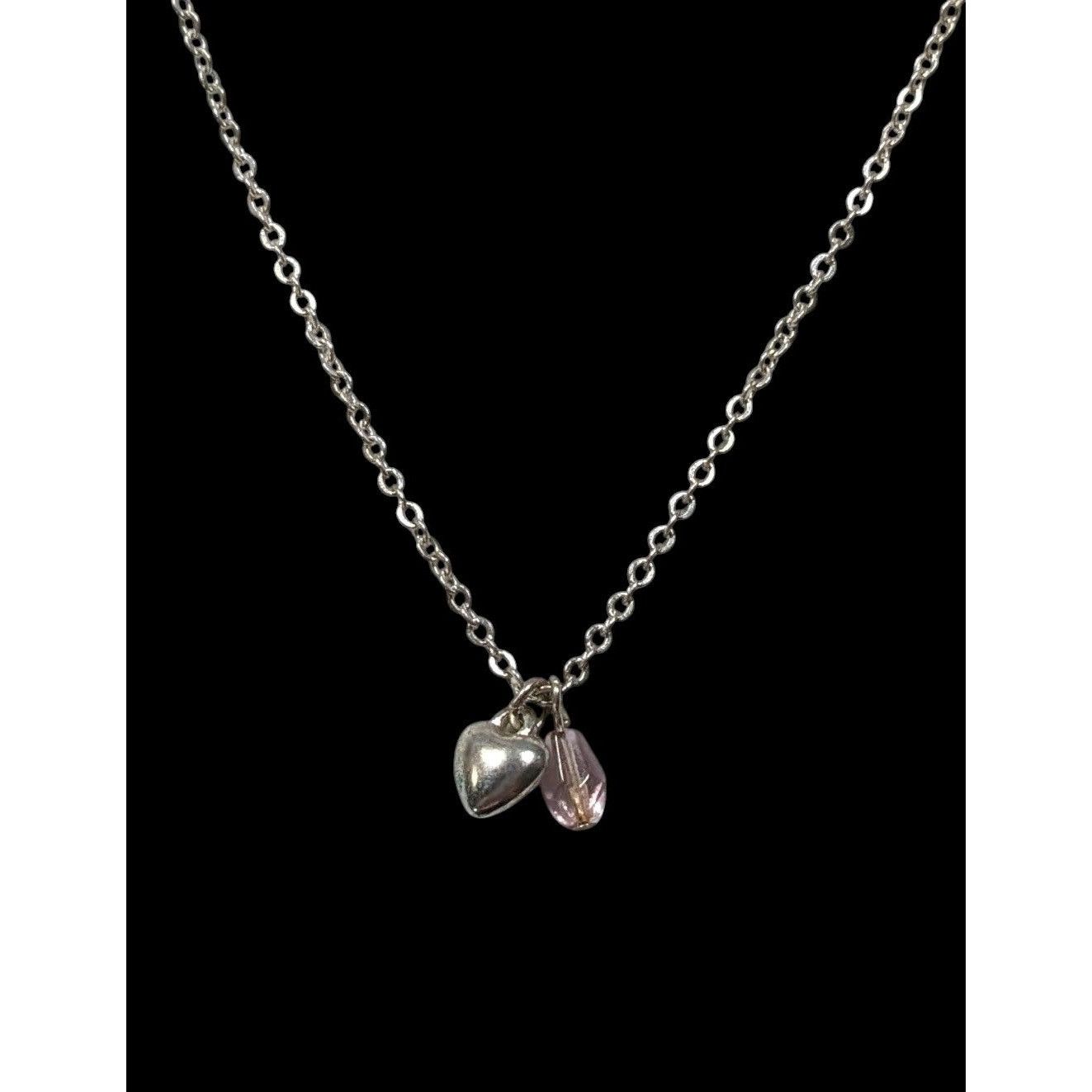 Other Dainty Minimalist Heart Necklace With Pastel Pink Accent Size ONE SIZE - 2 Thumbnail
