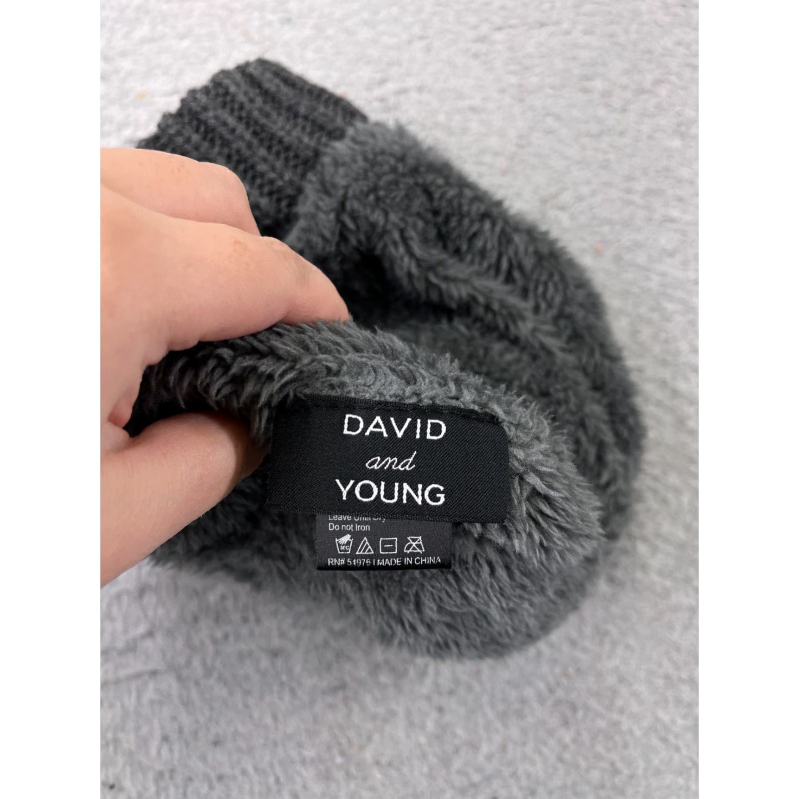 Vintage David and Young Beanie One Size Womens Gray Acrylic Polyester Lined Hat/Cap Size ONE SIZE - 6 Thumbnail