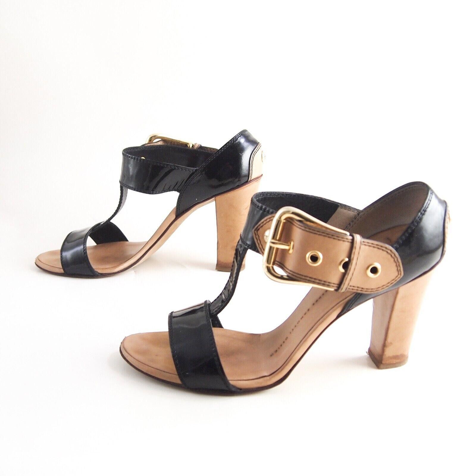 Giuseppe Zanotti Zanotti T Strap Sandals Black Nude Leather Womens US 8 EU 38 Size US 8 / IT 38 - 2 Thumbnail