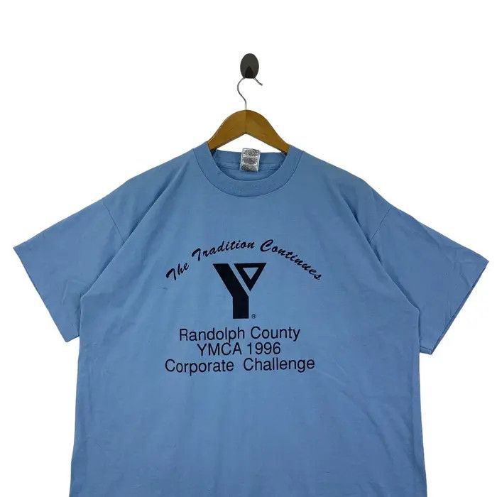 Fruit Of The Loom Vintage 1996 YMCA STALLION Randolph County Tee Shirt Size US XL / EU 56 / 4 - 2 Thumbnail