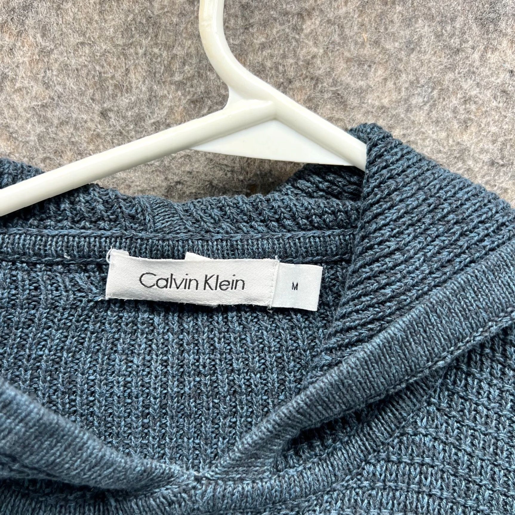 Calvin Klein Calvin Klein Sweater Women Medium Teal Blue Hooded Fleece Pullover Knitted Pullover Cotton Logo Knit Regular Sweatshirt Size M / US 6-8 / IT 42-44 - 4 Thumbnail