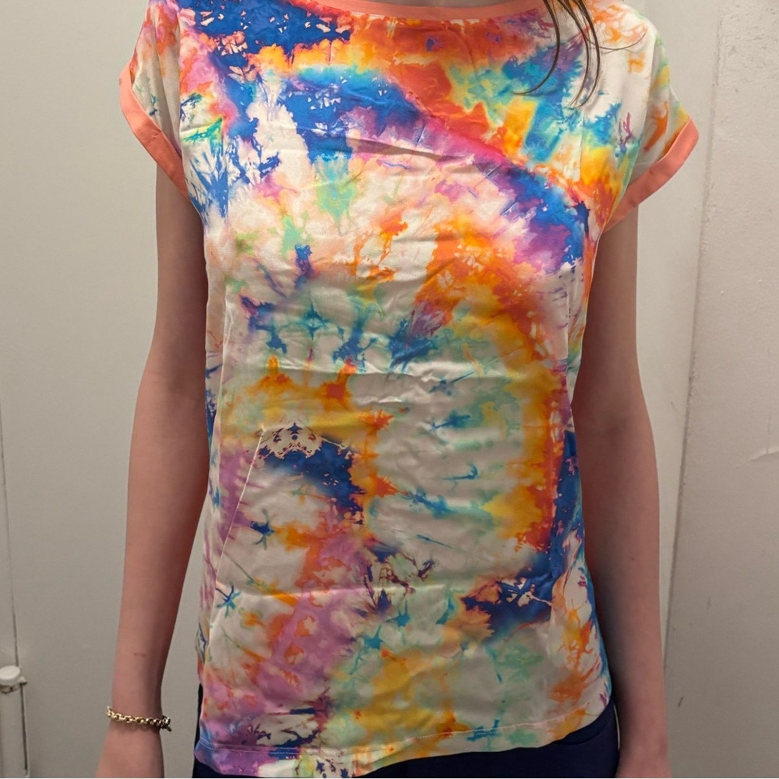 Other NWT Van Laack Pink Blue Tie-Dye Short Sleeve T-Shirt Size 0 Size XS / US 0-2 / IT 36-38 - 1 Thumbnail