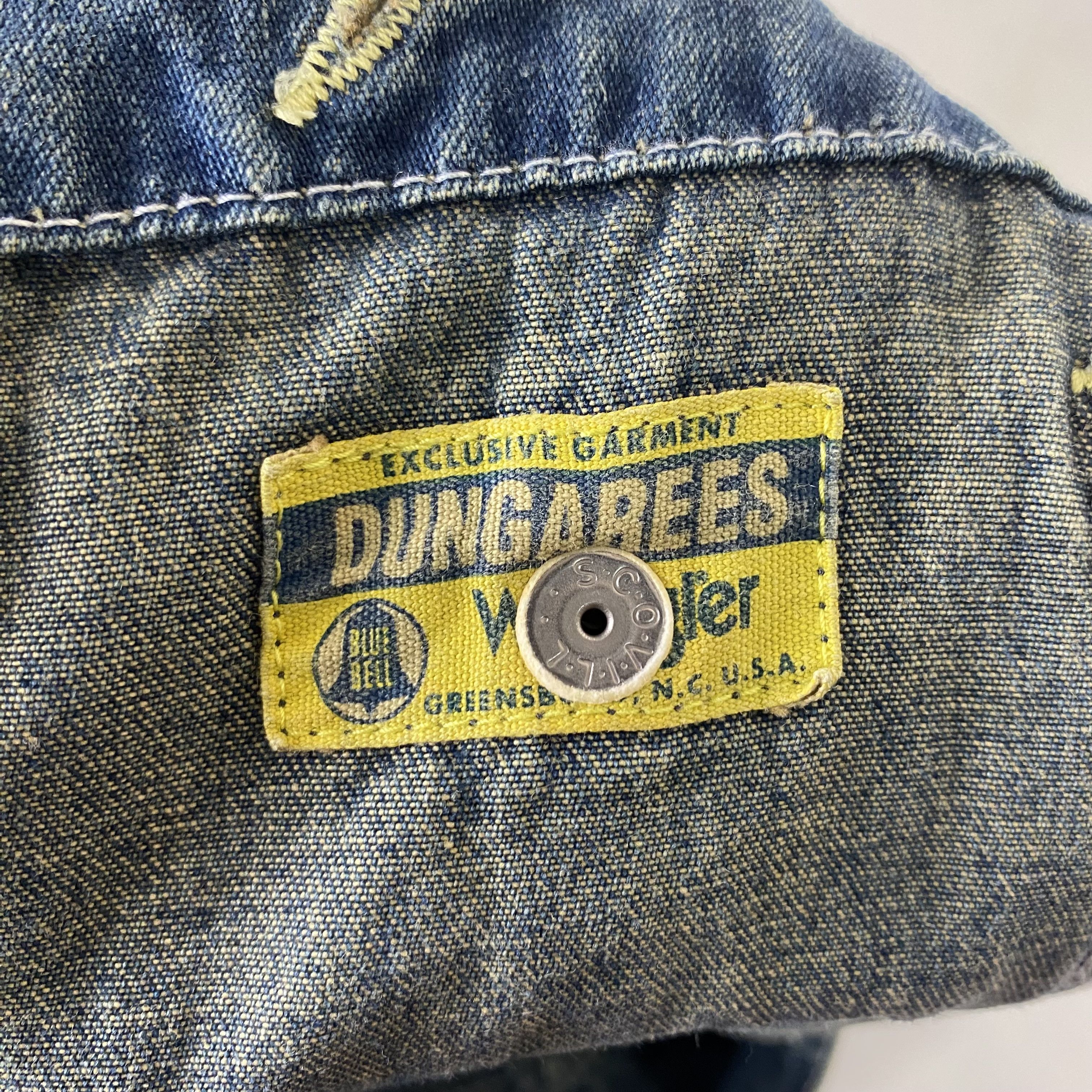 Wrangler 💥VINTAGE 70s WRANGLER BLUE BELL OVERALL DENIM WORKER Size US 31 - 15 Thumbnail
