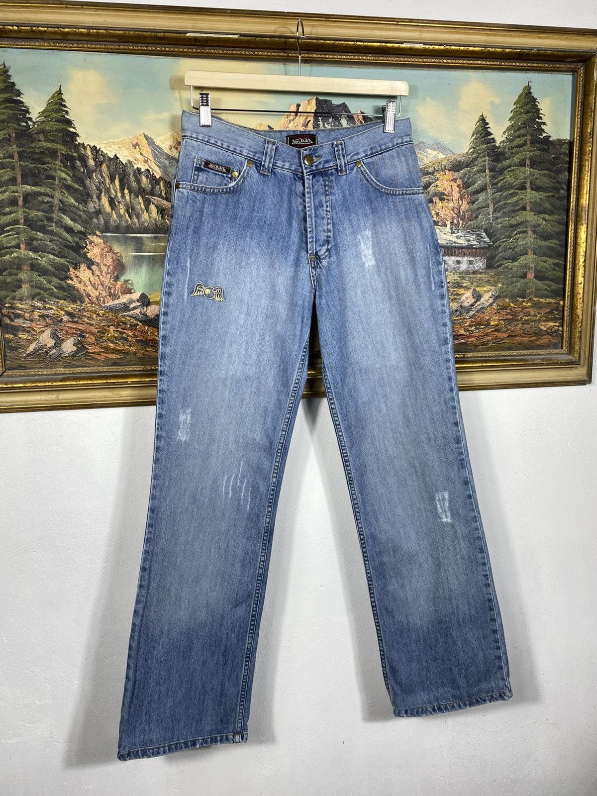 Vintage × Von Dutch Von Dutch Vintage Y2k Big Logo Denim Jeans Trousers Pants Size 32" / US 10 / IT 46 - 6 Thumbnail