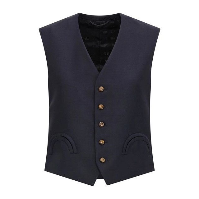 BLAZE MILANO Feral Blue Wool Vest New & Authentic (Women's s