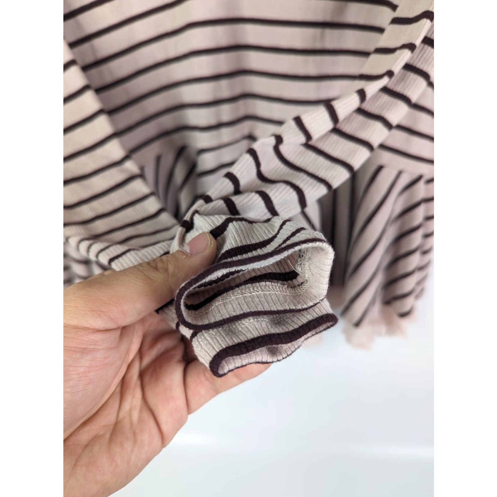 Vintage We The Free Long Sleeve Tangerine Tee Light Mauve Striped Top XS Pink Bohemian, We The Free Tunic, Relaxed Size XS / US 0-2 / IT 36-38 - 4 Thumbnail
