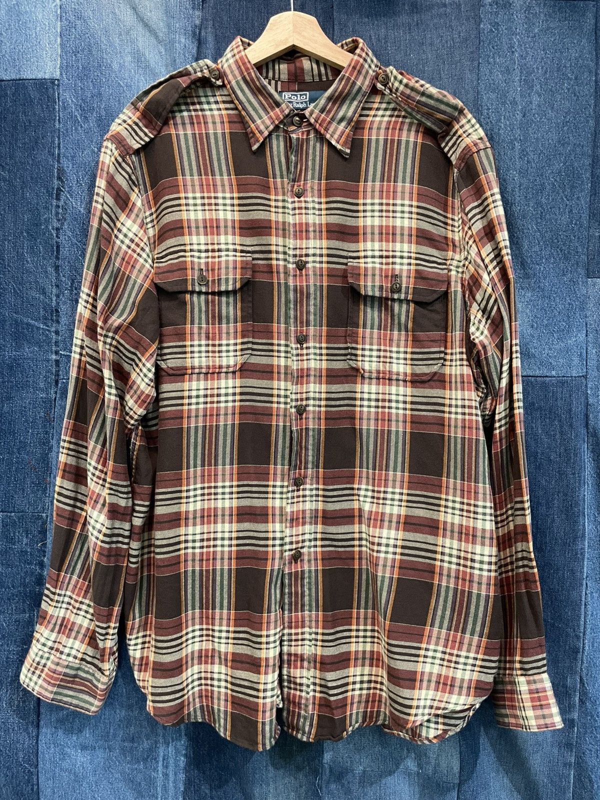 Vintage Polo Ralph Lauren light cotton plaid flannel