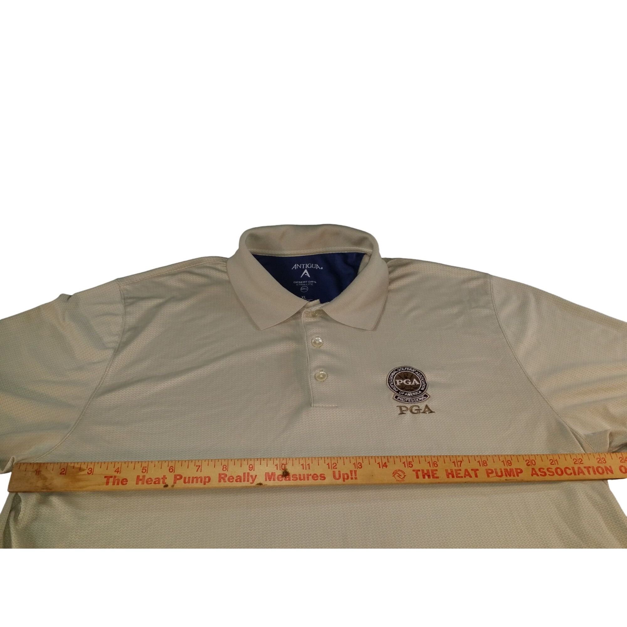 Antigua PGA Golf Polo Men Sz XL Antigua Cream Desert Dry Xtra Lite S Size US XL / EU 56 / 4 - 6 Thumbnail