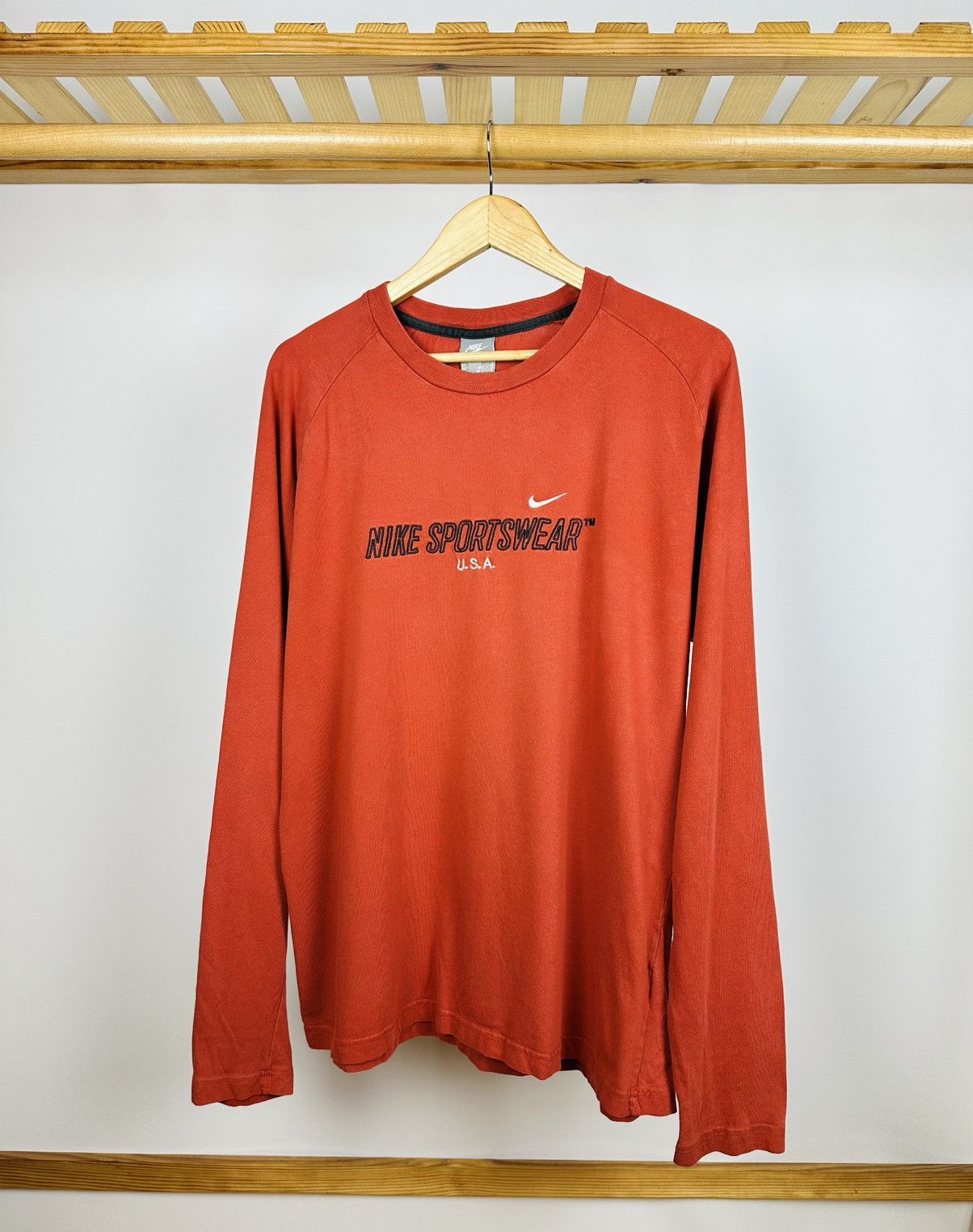 Nike × Vintage Vintage Nike USA Long Sleeve 90s Sportswear Big Logo Size US XL / EU 56 / 4 - 1 Thumbnail