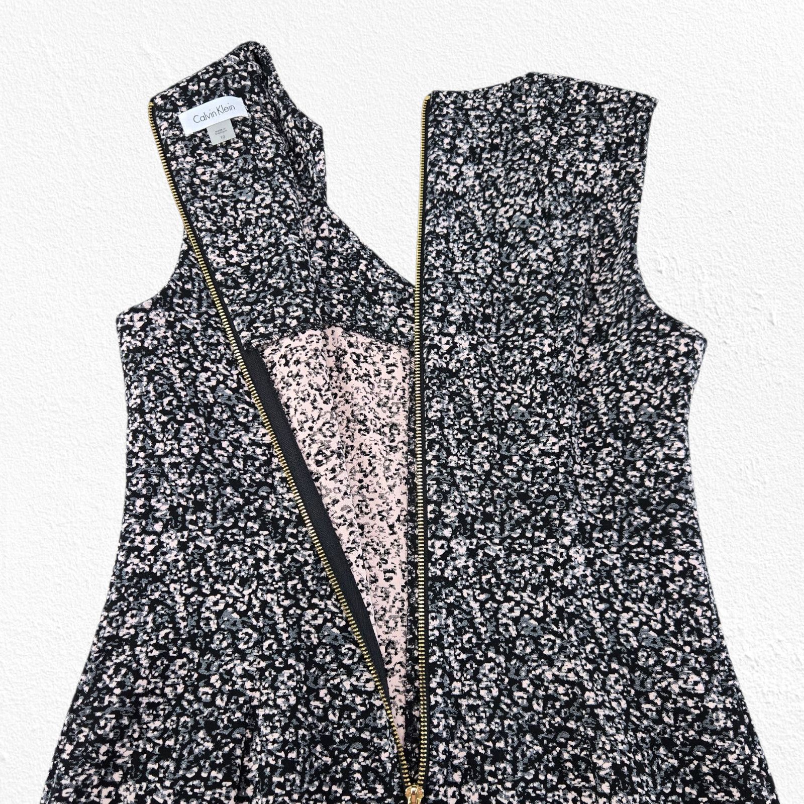 Calvin Klein Calvin Klein Black Pink Animal Print Sheath Dress Size 10 Size L / US 10 / IT 46 - 7 Thumbnail