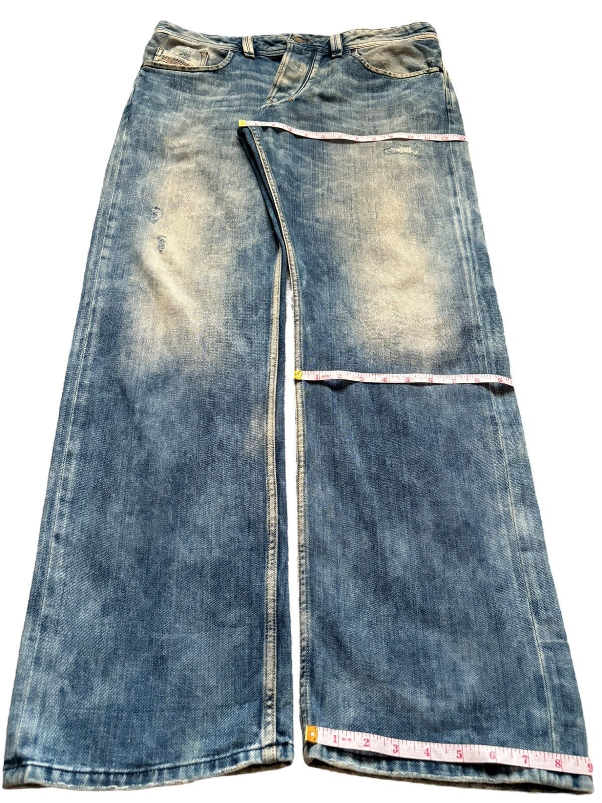 Diesel Vintage Diesel Mud Wash Distressed Loose Baggy Jeans Size US 37 - 15 Thumbnail