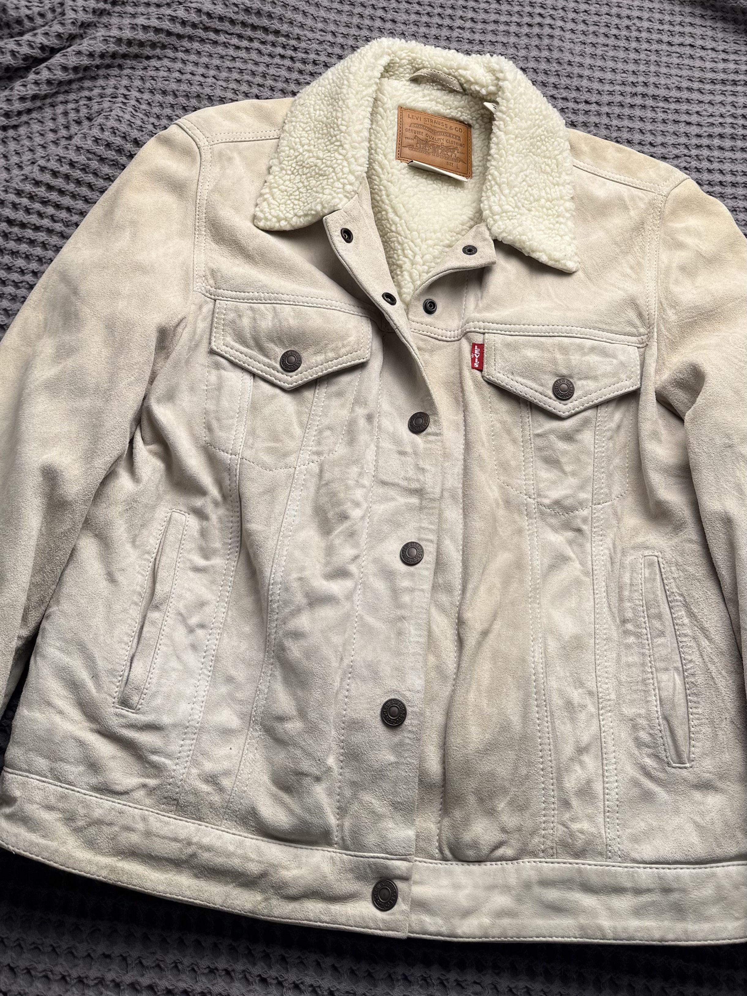 Levi's Levi’s Vintage Suede Sherpa Trucker Jacket Western Coat Size L / US 10 / IT 46 - 5 Thumbnail