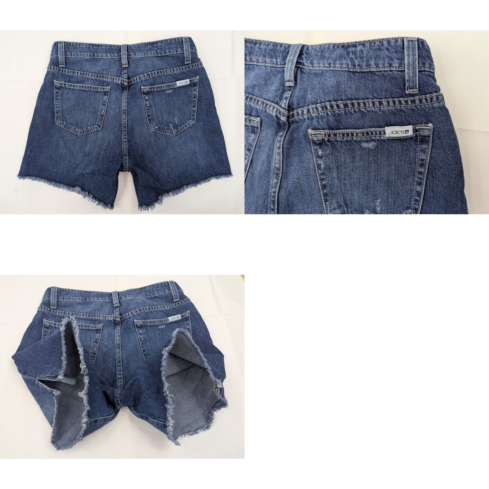 Vintage Joes Jeans Cut-Off Stretch Denim Shorts Women 30 Mid Rise Distressed Blue 5-Pocket Button Zipper Frayed Fringe Vintage No XS? Not applicable Size 30" / US 8 / IT 44 - 8 Thumbnail