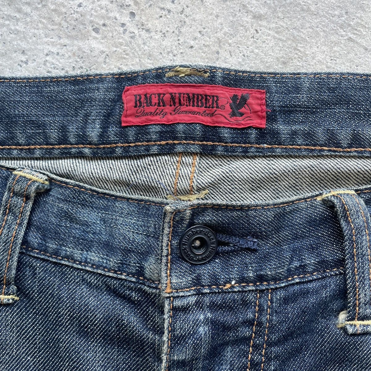 Japanese Brand W36 Vintage Back Number Redline RUSTY Distressed Jeans Pants Size US 36 / EU 52 - 7 Thumbnail