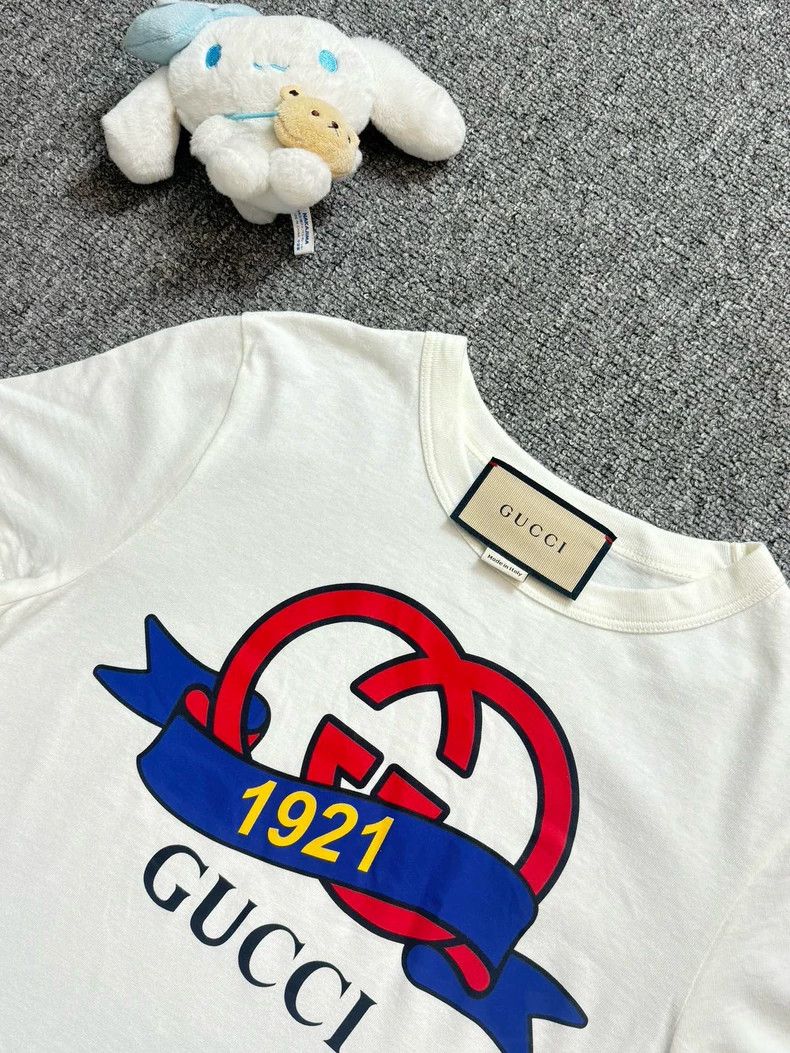 Gucci GucciWhite, red and blue ribbon logo short sleeves 2503-Nex Size US XS / EU 42 / 0 - 4 Thumbnail