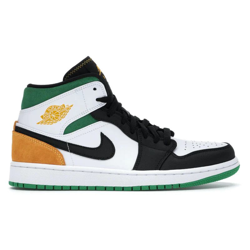 image of Jordan Brand 1 Mid Oakland Shoes in Green, Men's (Size 10)