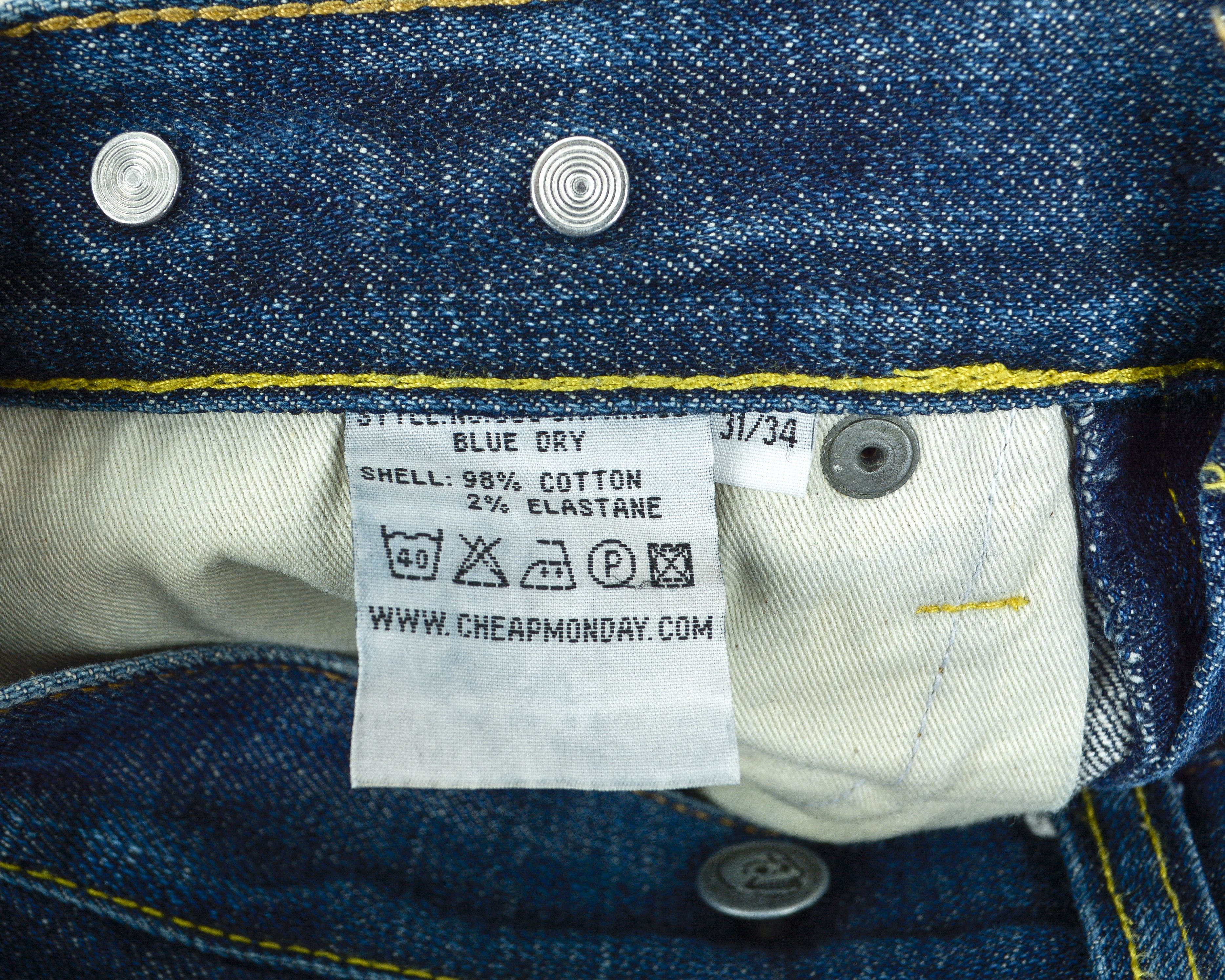 Cheap Monday 666 Japanese Blue Dry W31 L34 Reg Taper Selvedge Jeans Denim Size US 31 - 9 Thumbnail