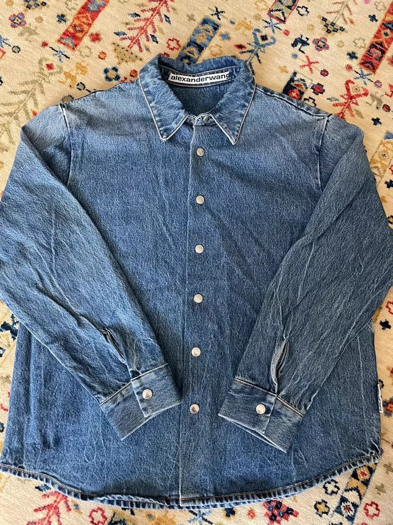 Alexander Wang Alexander Wang Oversized Denim Shirt Blue- Size S / US 4 / IT 40 - 2 Thumbnail
