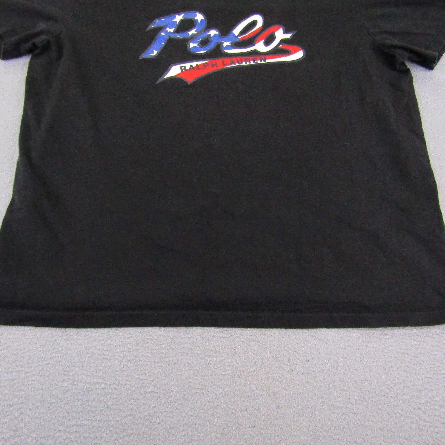 Polo Ralph Lauren VINTAGE Polo Ralph Lauren Shirt Mens Large Black USA Flag Stars Stripes Tee 90s USA Mens Large Black Polo Shirt Size US L / EU 52-54 / 3 - 5 Thumbnail