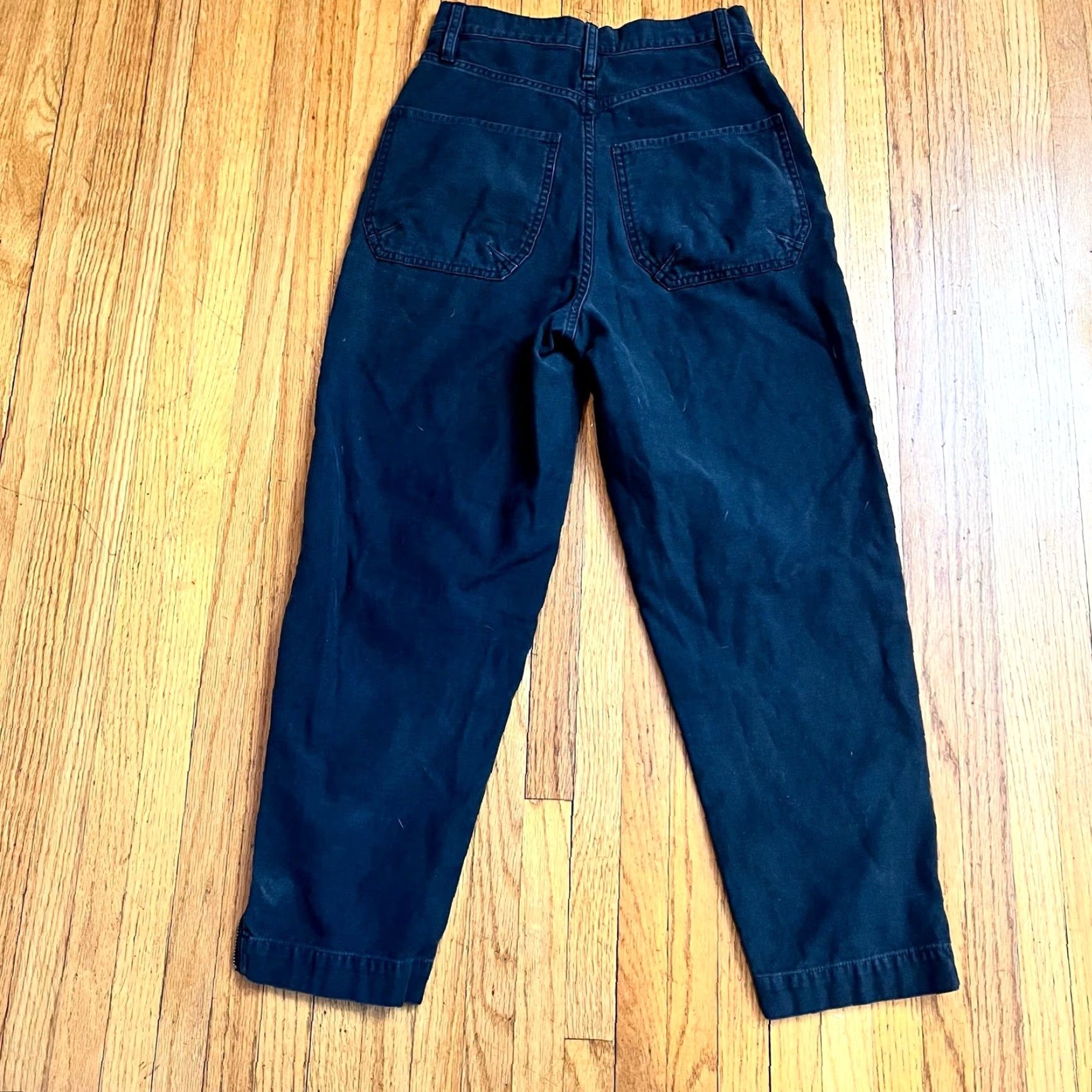 Frame FRAME Jeans Womens 24 High Rise Crop Zipper Moto Cropped Black 24x23.5 Women Jeans Size 42" / US 20 - 3 Thumbnail