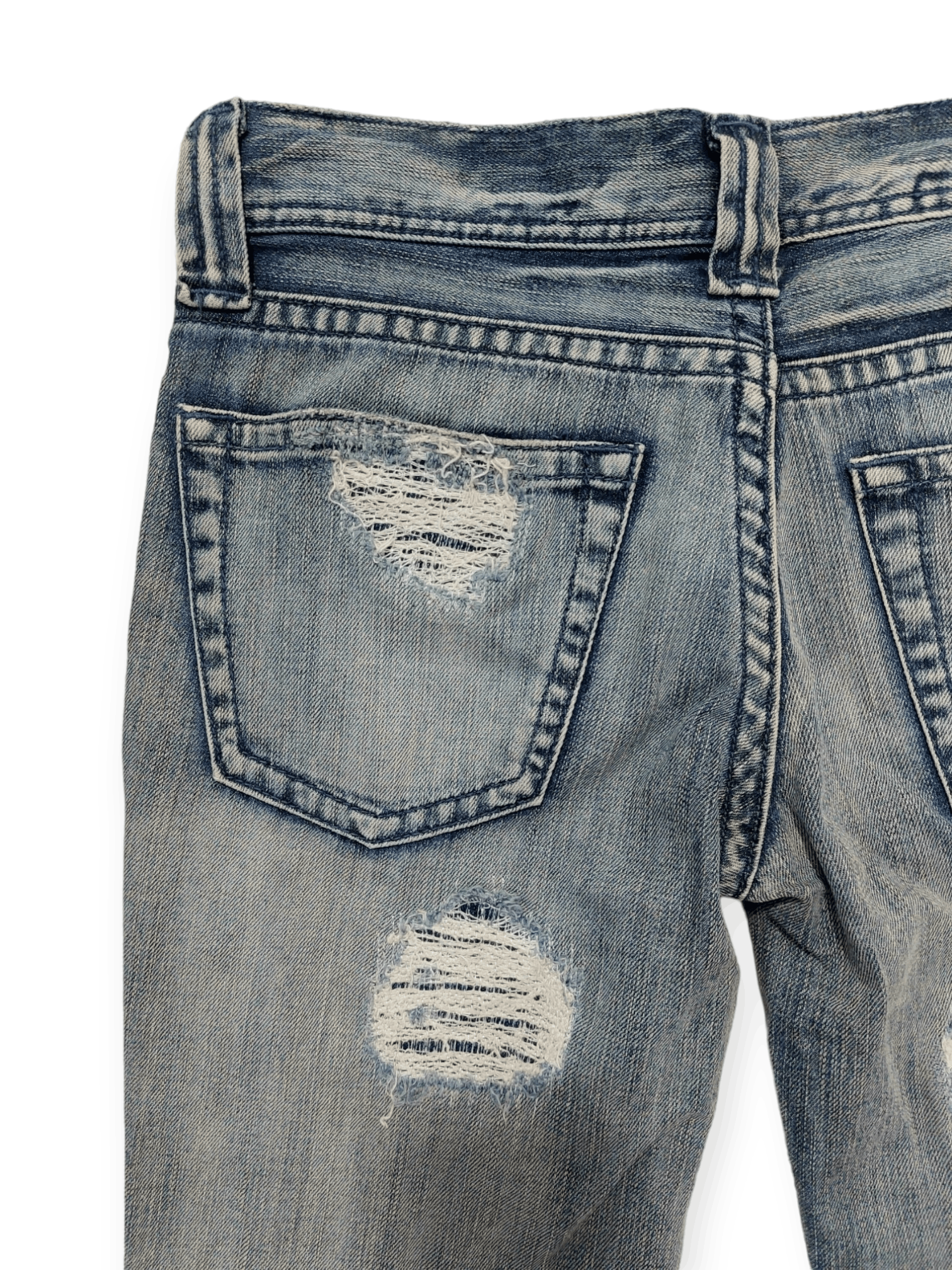 Designer Murua Low Rise Thrashed Denim Jeans Size 28" / US 6 / IT 42 - 17 Thumbnail