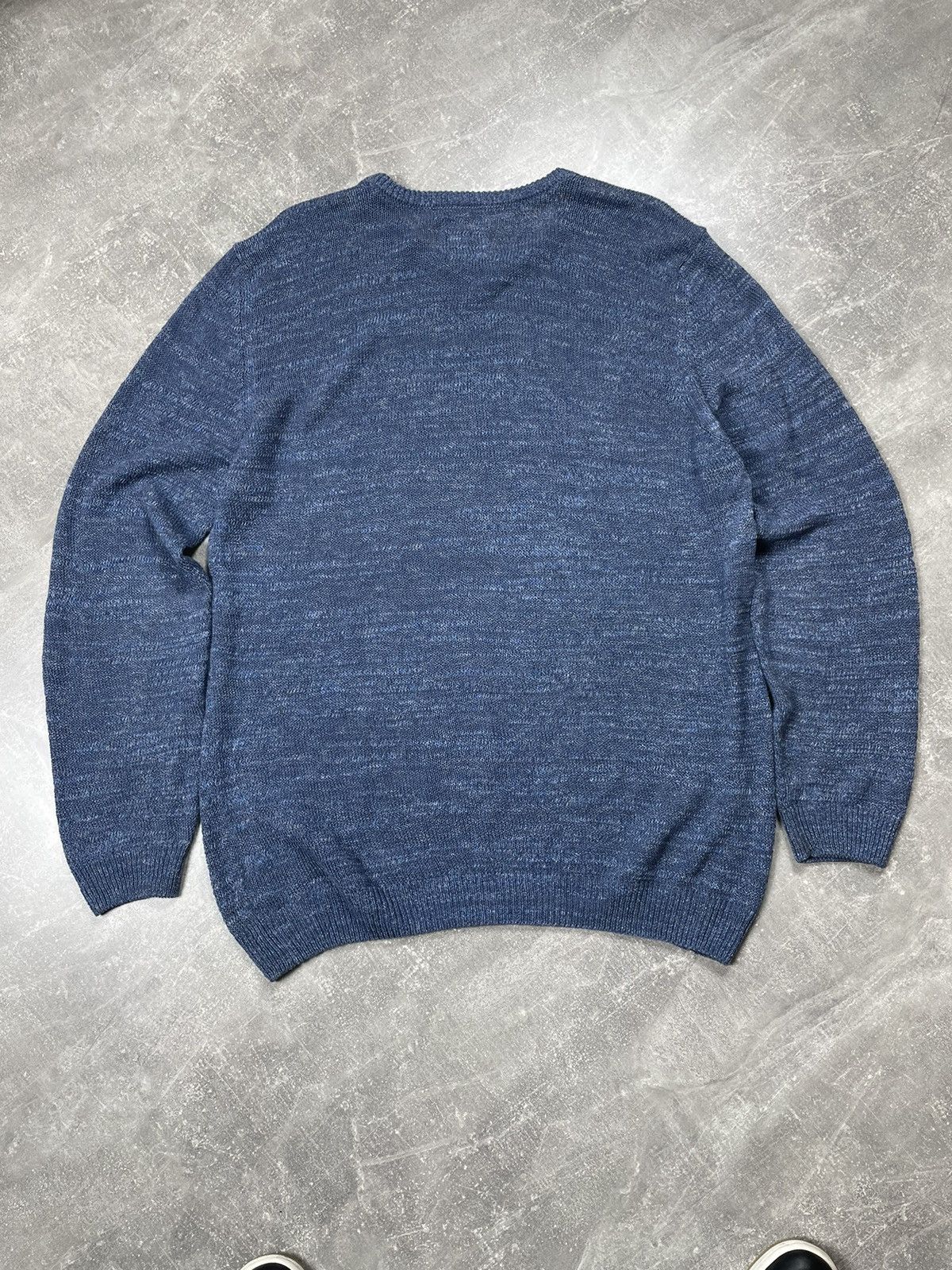 Bogner Bogner Linen Cotton Classic Knitted Blue Crew Neck Sweater Size US XXL / EU 58 / 5 - 5 Thumbnail