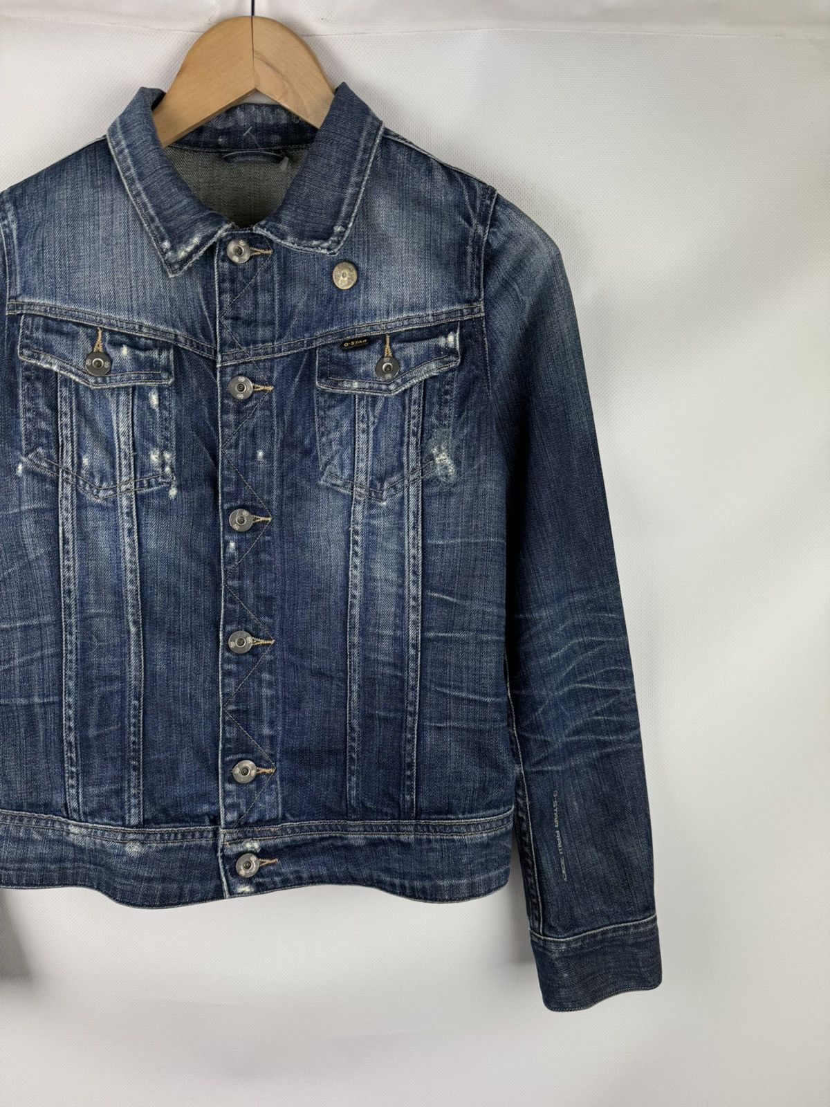 G-Star G Star Raw Ladie Slim Tailor Denim Distressed Trucker Jacket Size S / US 4 / IT 40 - 3 Thumbnail