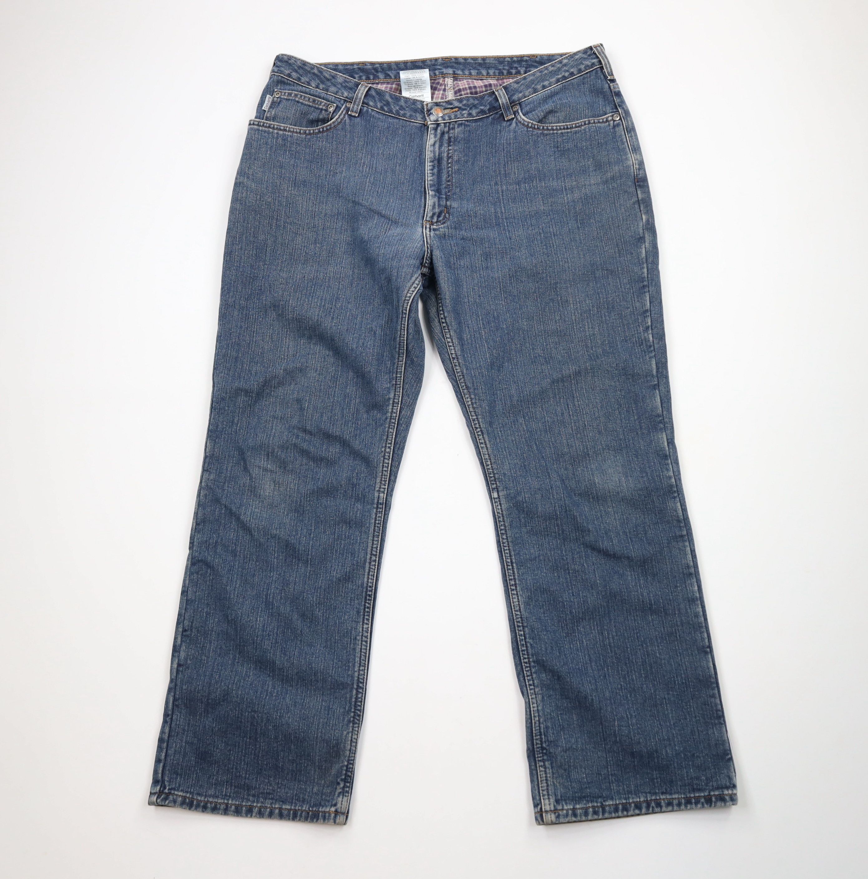 Carhartt × Vintage Vintage Carhartt Fit Flannel Lined Wide Leg Denim Jeans Size 38" / US 16 / IT 52 - 2 Thumbnail