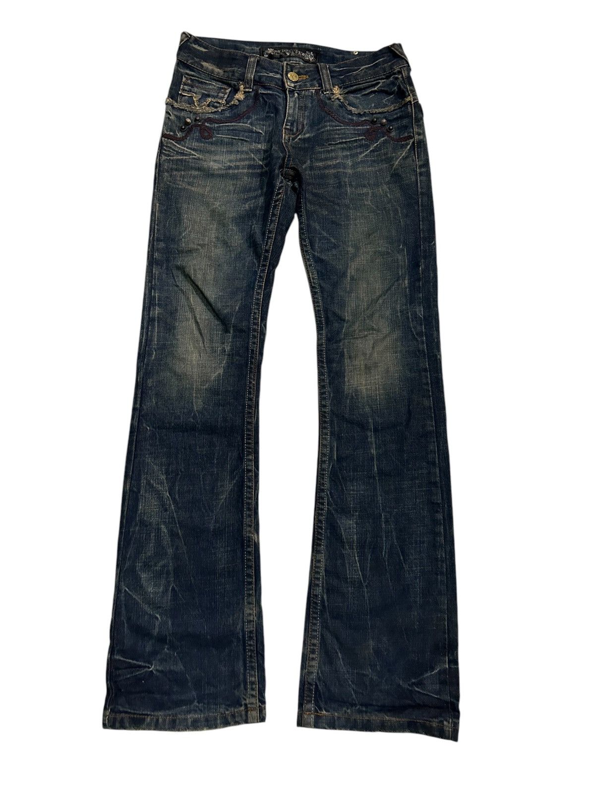 Japanese Brand × Kapital × Vintage Flare Red Papper Japan Punk Bondage Style Denim ☠️🎌 Size US 30 / EU 46 - 2 Thumbnail