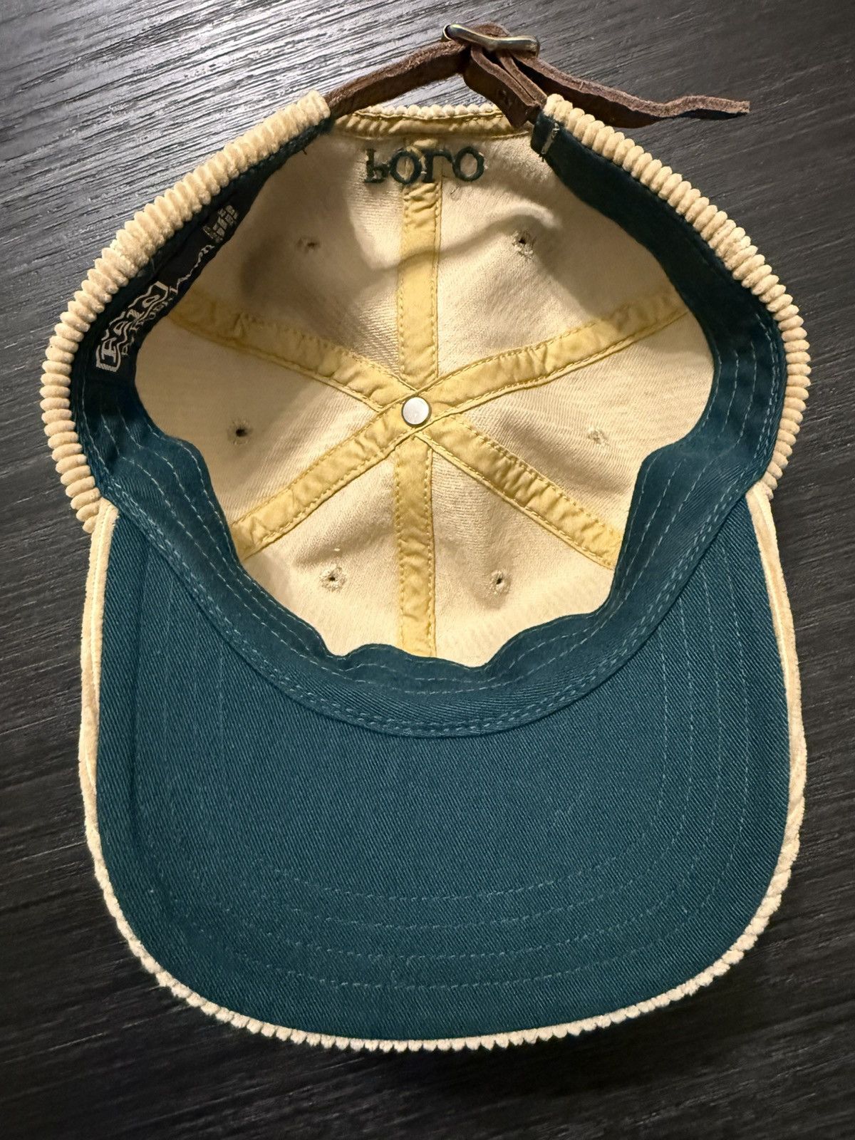 Polo Ralph Lauren Vintage Polo Ralph Lauren Tan Corduroy Strapback Hat Size ONE SIZE - 4 Thumbnail