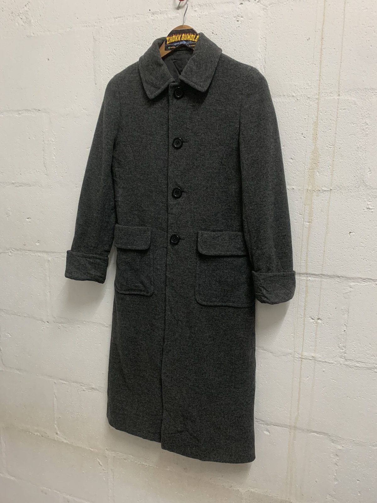Japanese Brand Vintage Ined by Yohji Yamamoto Wool Long Jacket Size S / US 4 / IT 40 - 2 Thumbnail
