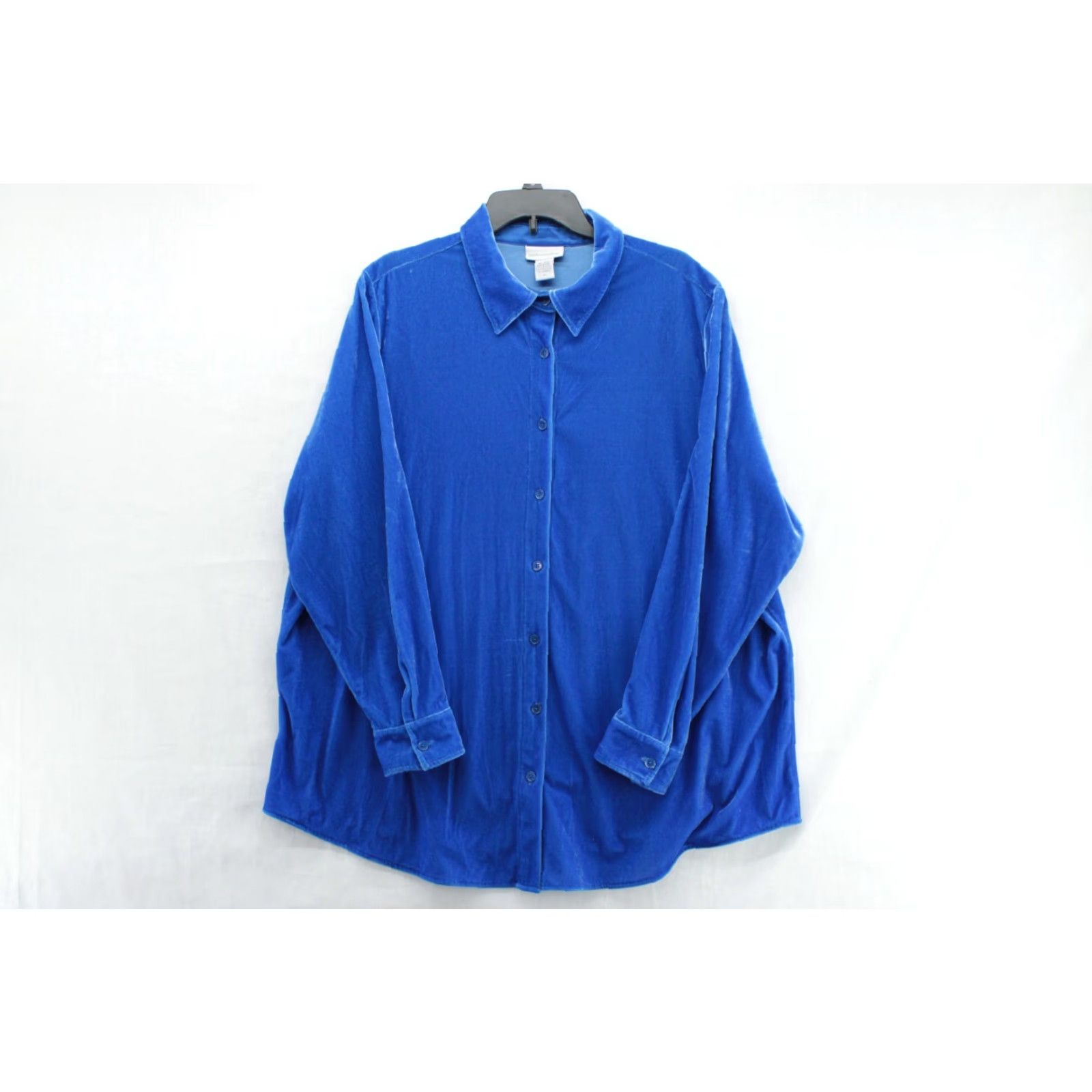 Soft Surroundings Soft Surroundings Shirt Women's 2X Velvet Down LS Tunic Blouse Blue Artsy Boho Size XXL / US 16-18 / IT 52-54 - 2 Thumbnail