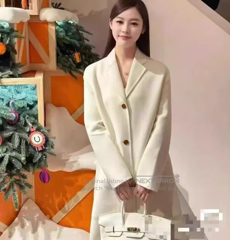 Hermes Hermes White cashmere coat Size XXS / US 00 / IT 34 - 4 Thumbnail