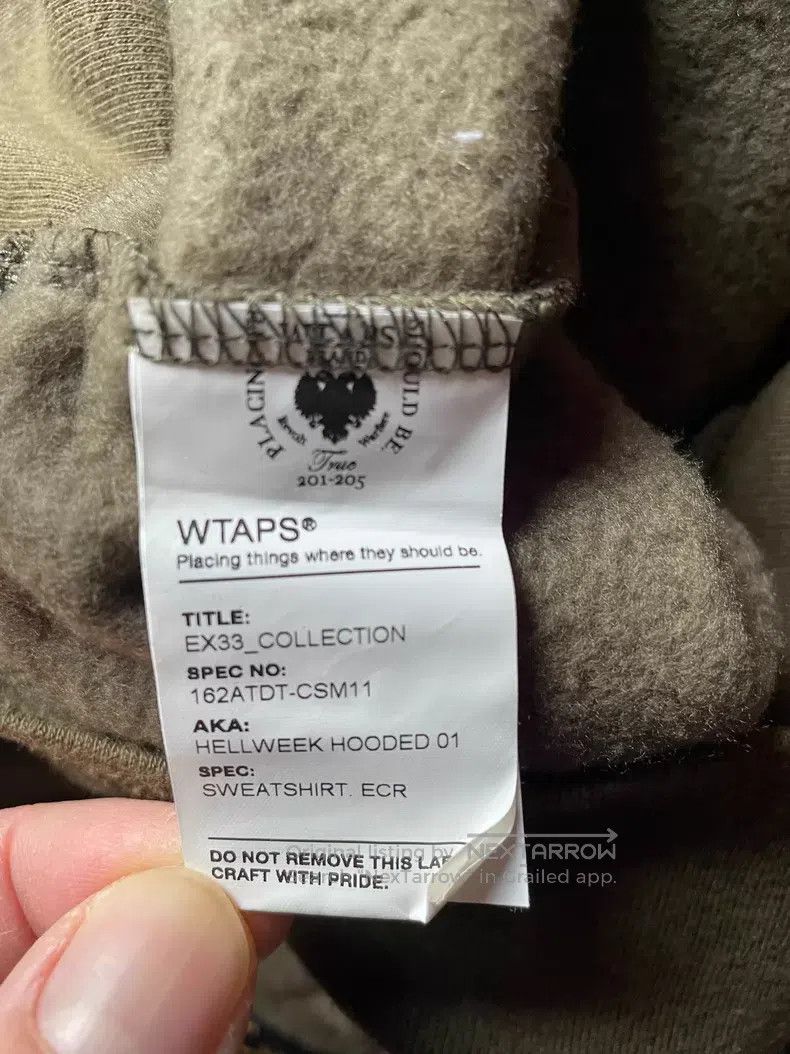 Wtaps Wtaps Military Green Hooded Sweatshirt Size US L / EU 52-54 / 3 - 4 Thumbnail