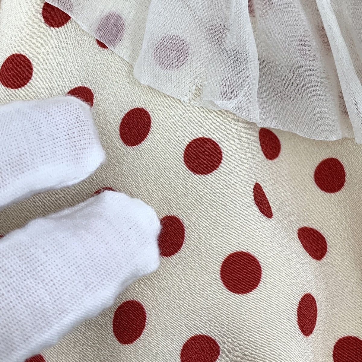 Miu Miu Miu Miu Polka Dot Printed V-neck Short Sleeve Dress K26WX Size XS / US 0-2 / IT 36-38 - 9 Thumbnail
