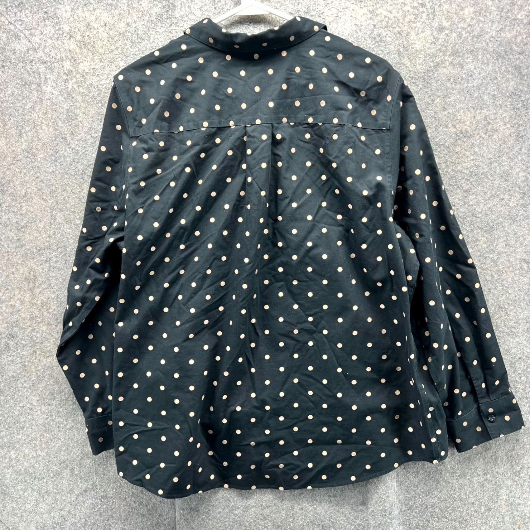 Vintage Chico's Shirt Womens 3 Black Button Down Preppy Non-Iron Space Dots Shirt Blouse Women Casual Party/Cocktail Travel Size XS / US 0-2 / IT 36-38 - 2 Thumbnail