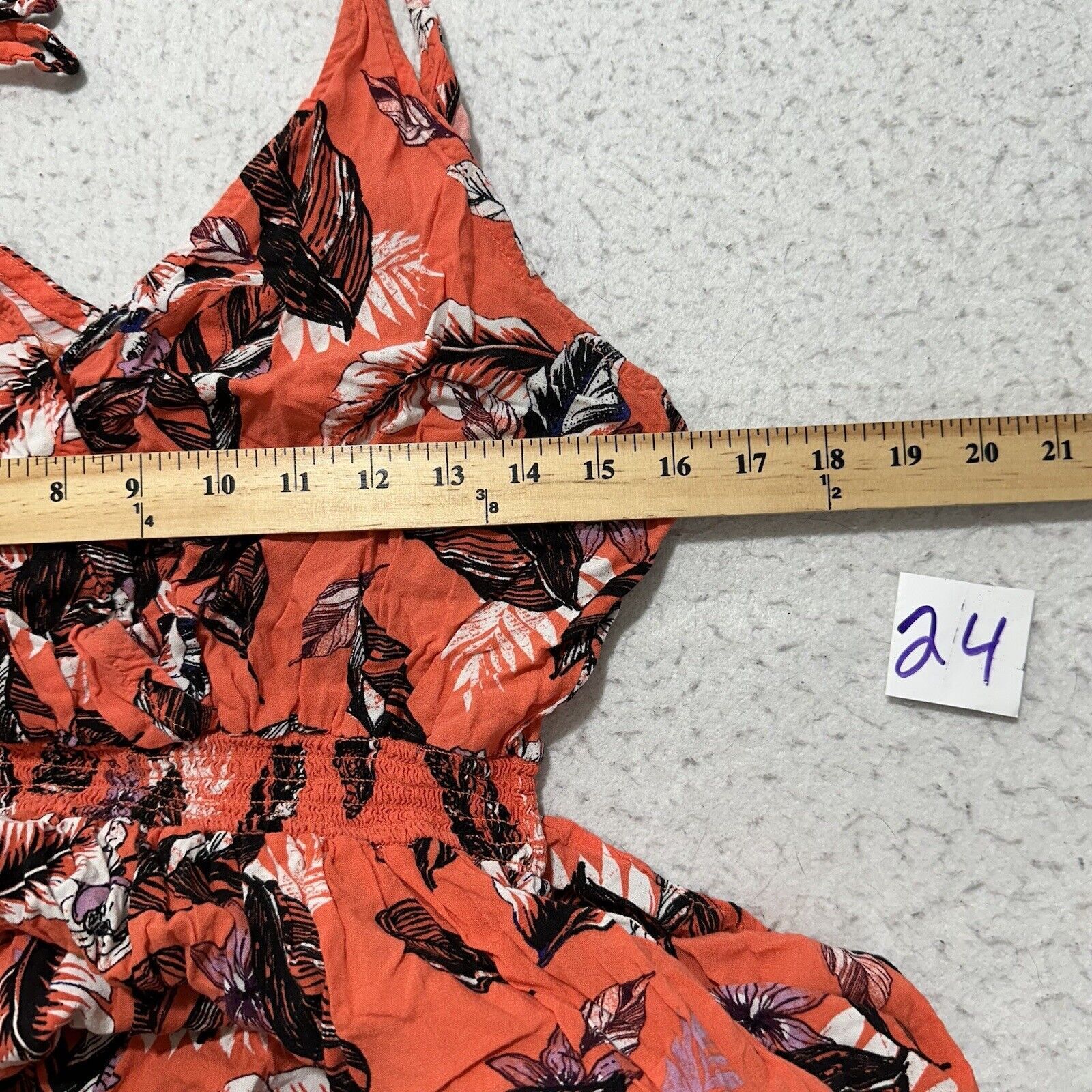 Other Xhilaration 1X Coral Pink Orange Floral High Low Dress Size XL / US 12-14 / IT 48-50 - 7 Thumbnail
