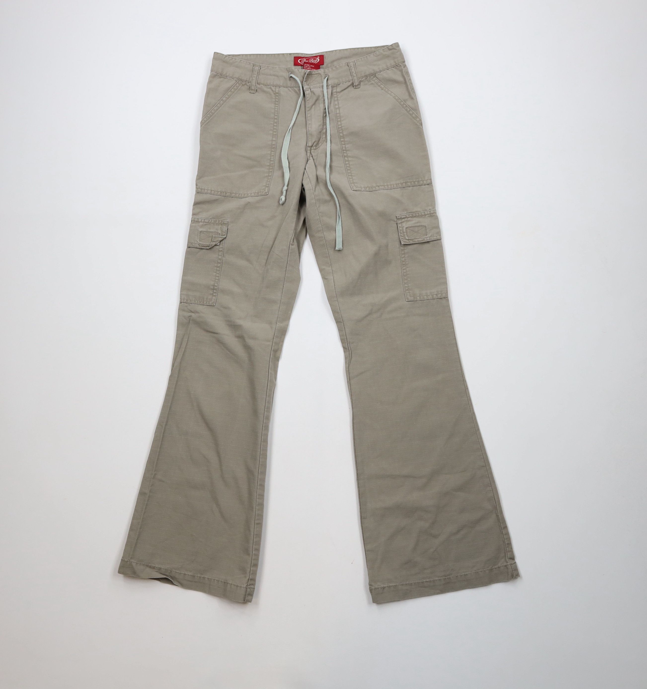 Vintage Vintage 90s Y2K Babydoll Ripstop Wide Leg Flared Cargo Pants Size 26" / US 2 / IT 38 - 1 Thumbnail