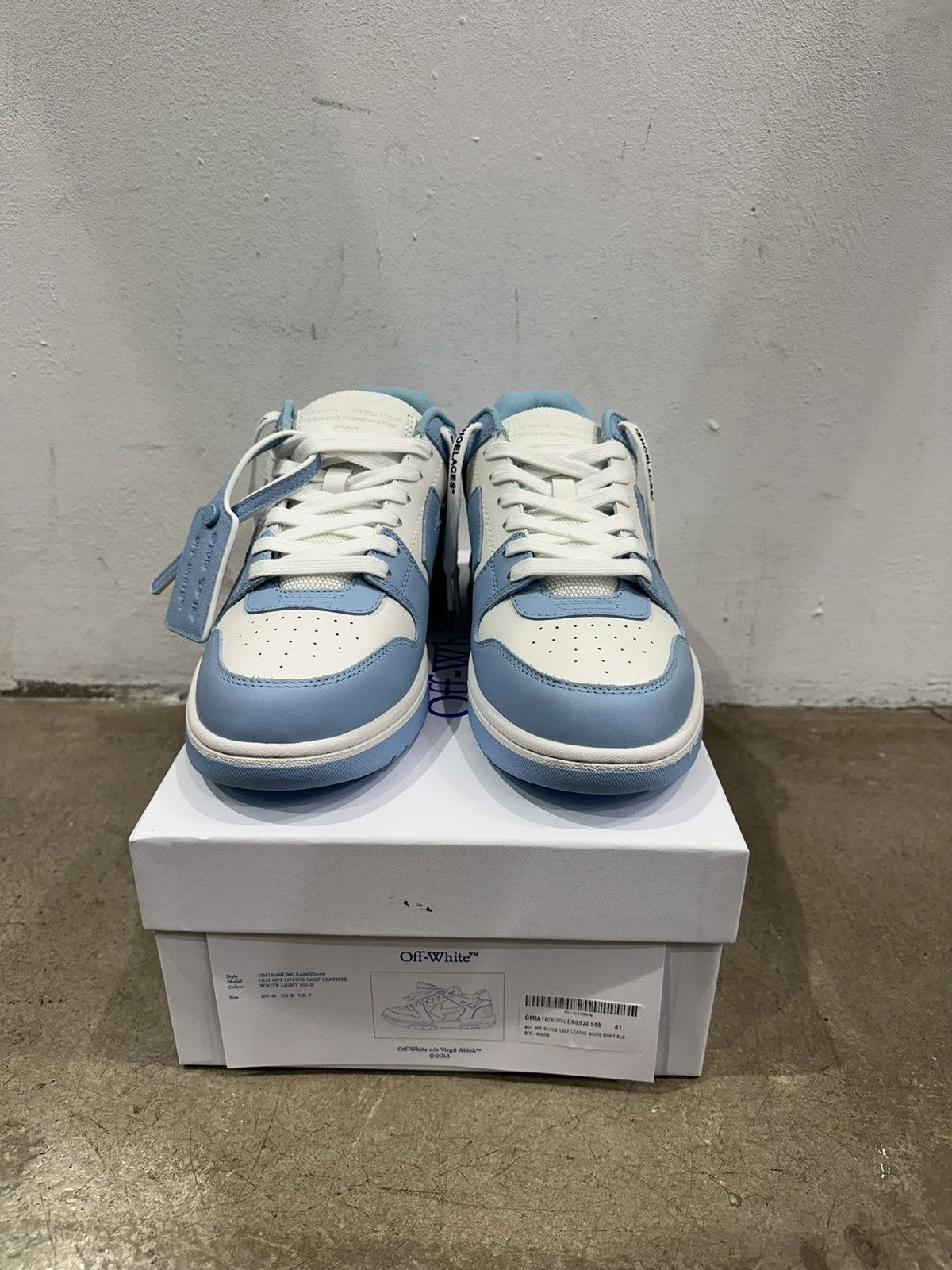 Off-White Off White Out Of Office Light Blue White Sneaker Size US 10 / EU 43 - 2 Thumbnail