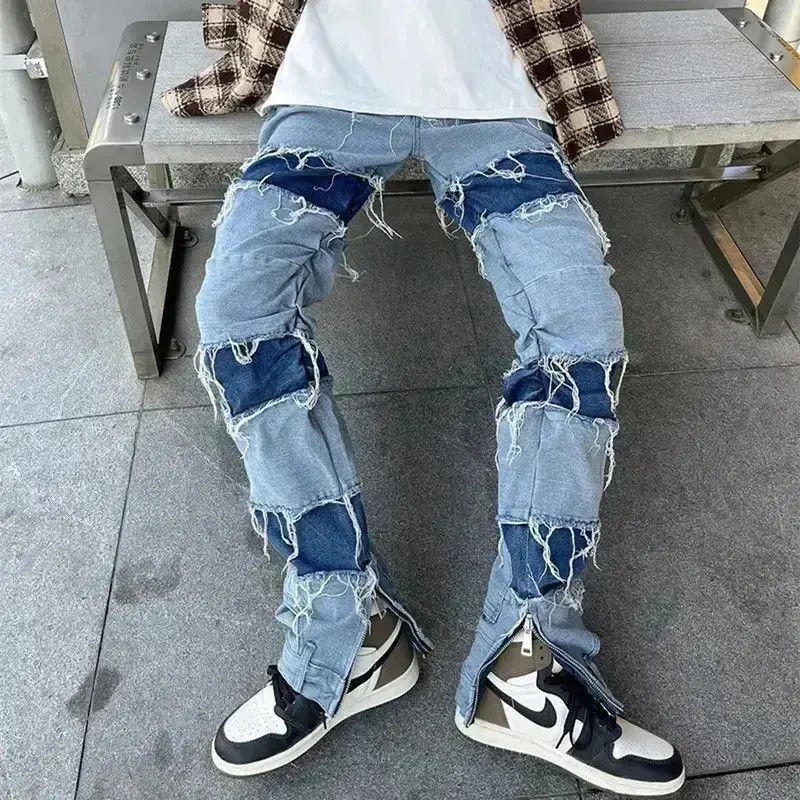 Japanese Brand Grunge Clothes Y2K Streetwear Baggy Stacked Jeans Size US 30 / EU 46 - 2 Thumbnail