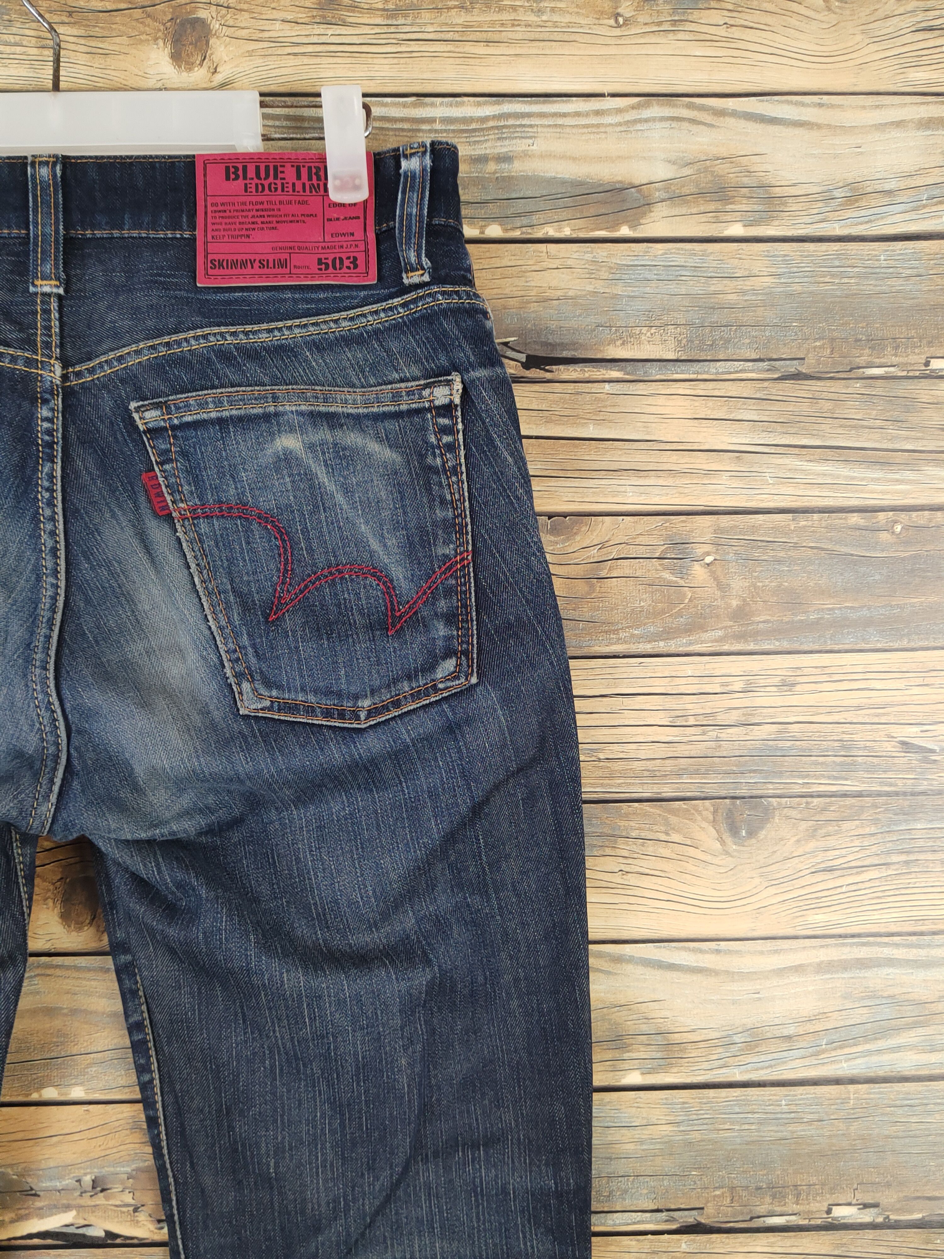 Edwin Edwin Dark Blue Distressed Ripped denim Jeans #W1400 Size US 31 - 11 Thumbnail