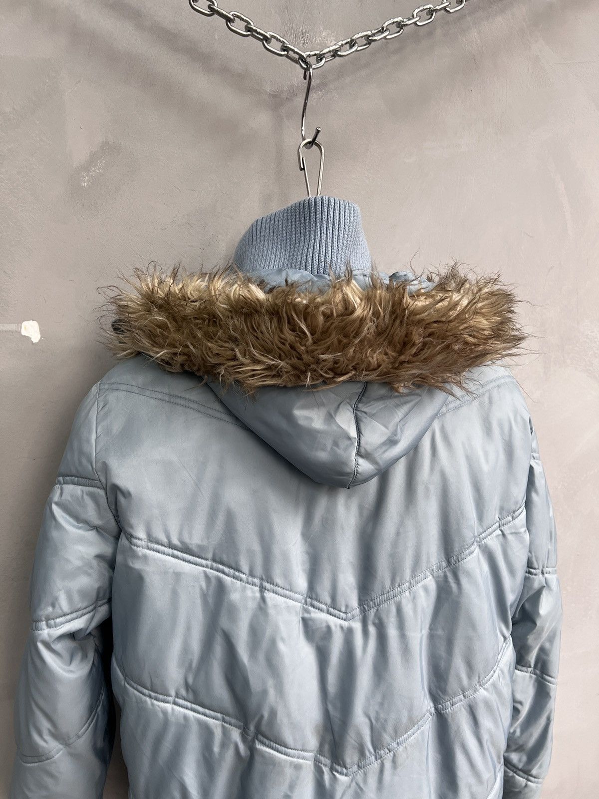 Hysteric Glamour Cropped bomber Jacket Blue Fur hood Ifsixwasnine style Y2K Size US M / EU 48-50 / 2 - 6 Thumbnail