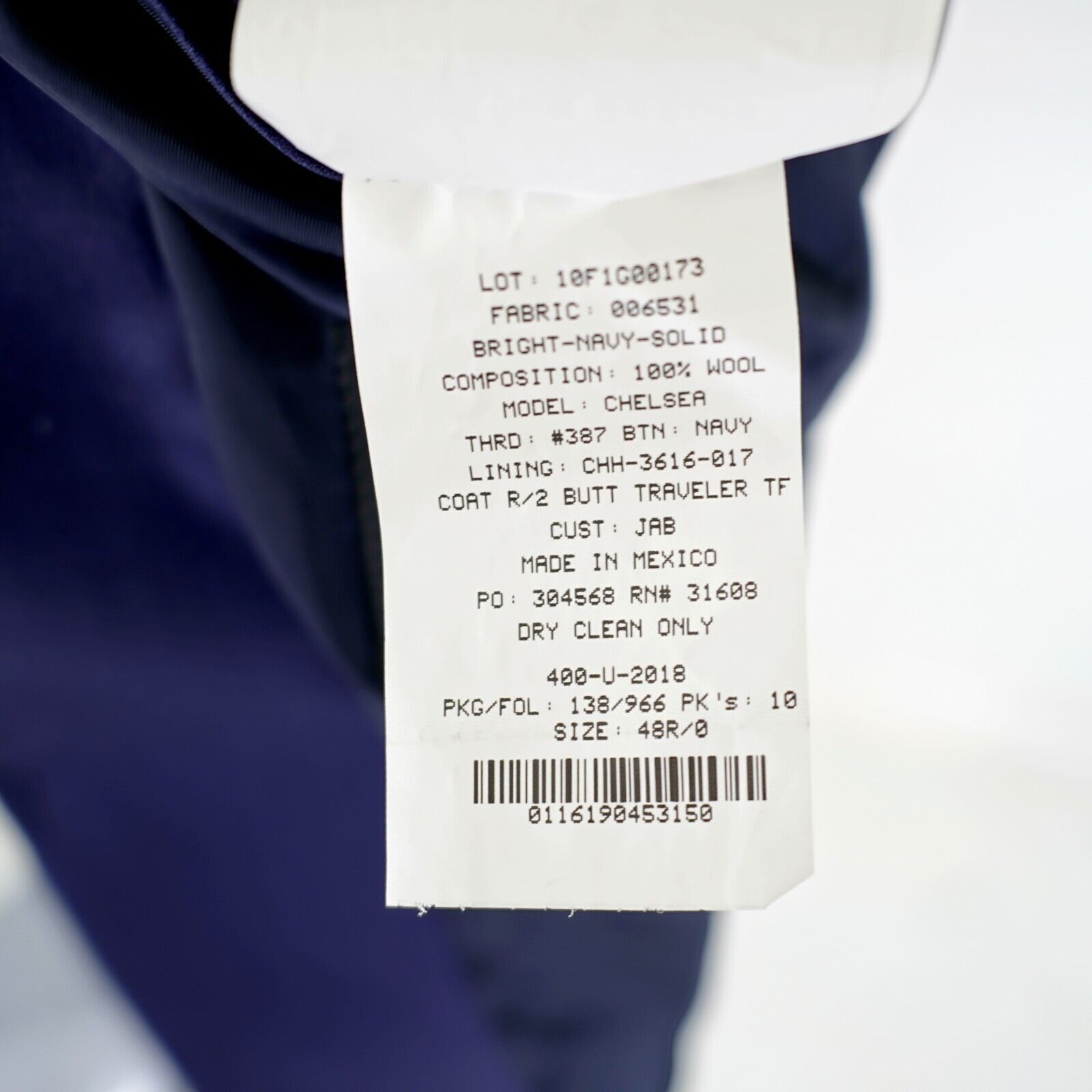Jos. A. Bank Jos A Bank Travelers Tailored Fit Wool Blue Twill 46R / Slim Size 46R - 11 Thumbnail