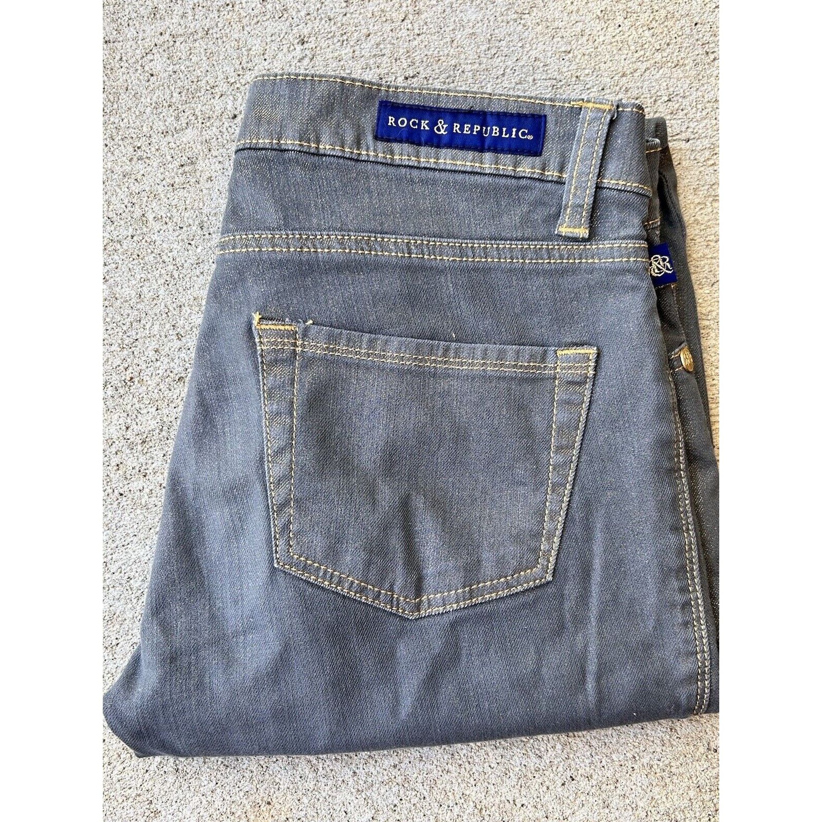 Rock & Republic Rock & Republic Skinny Gray and GOLD METALLIC Jeans Size 4 Size 27" / US 4 / IT 40 - 11 Thumbnail