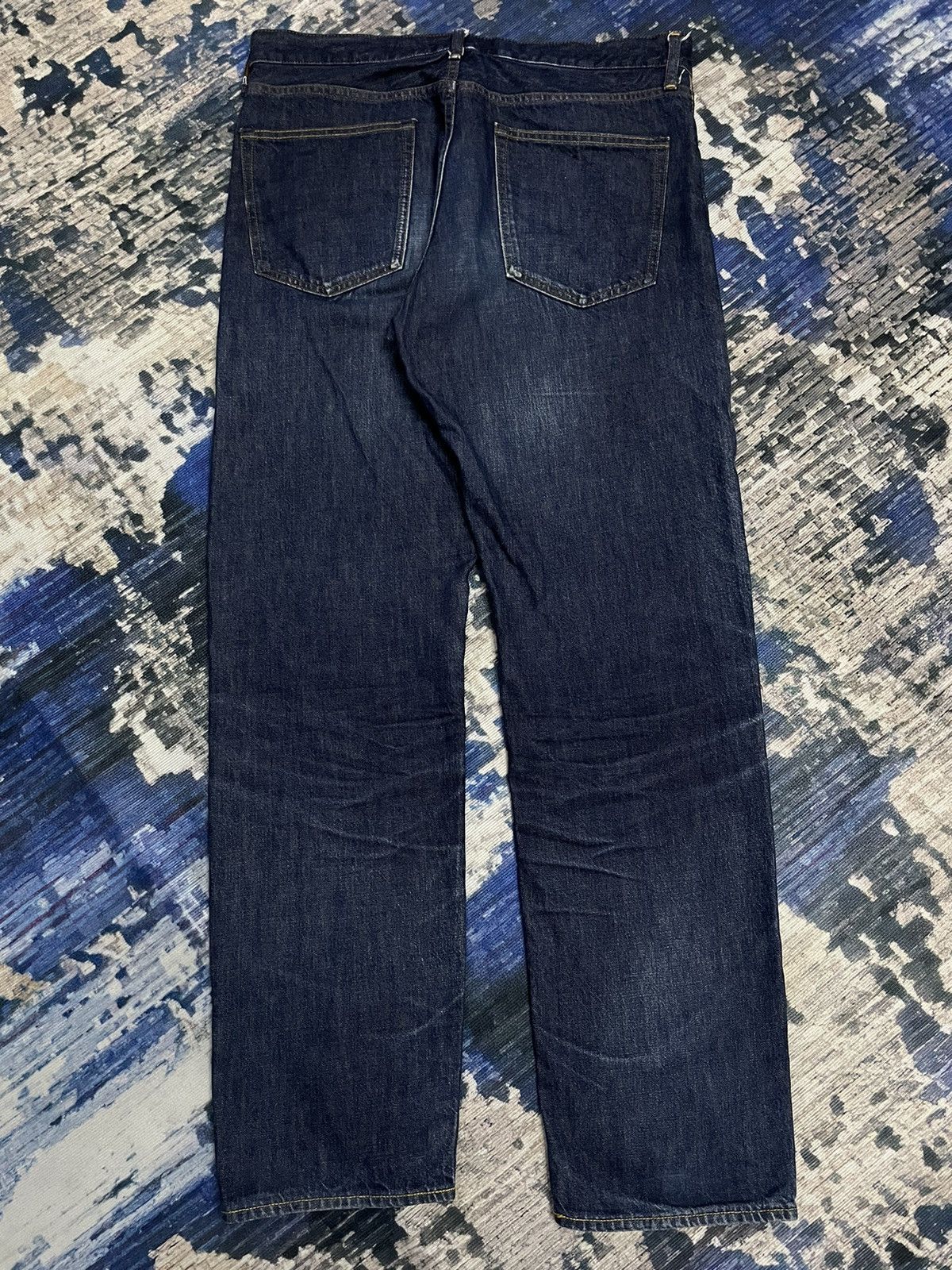 GU × Undercover 🇯🇵 GU Straight Baggy Distressed Undercover Style Indigo Denim Size US 35 - 14 Thumbnail