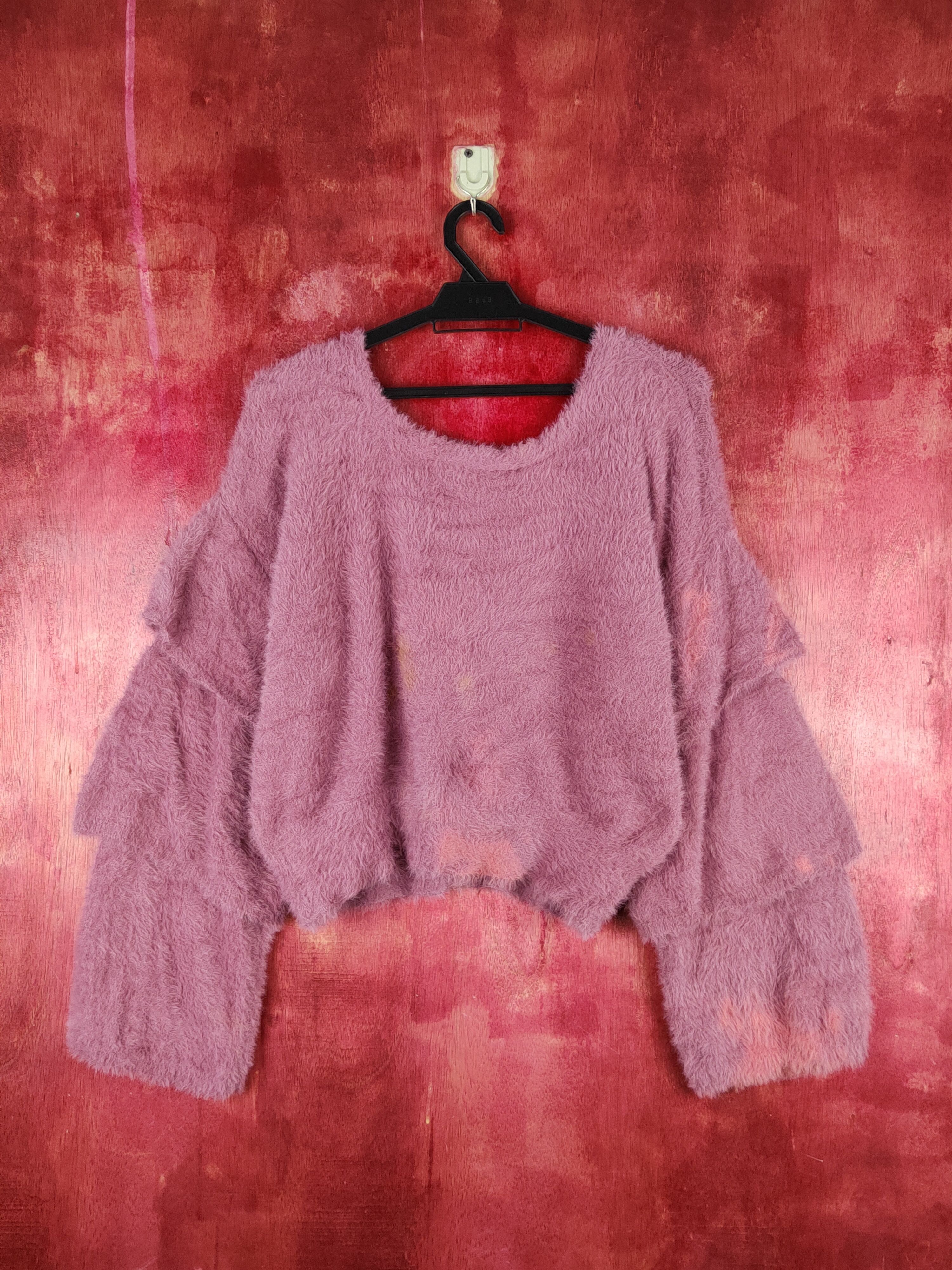 Japanese Brand Who's Who Chico Purple Faded Fur Mohair Knitwear #S1962 Size M / US 6-8 / IT 42-44 - 7 Thumbnail