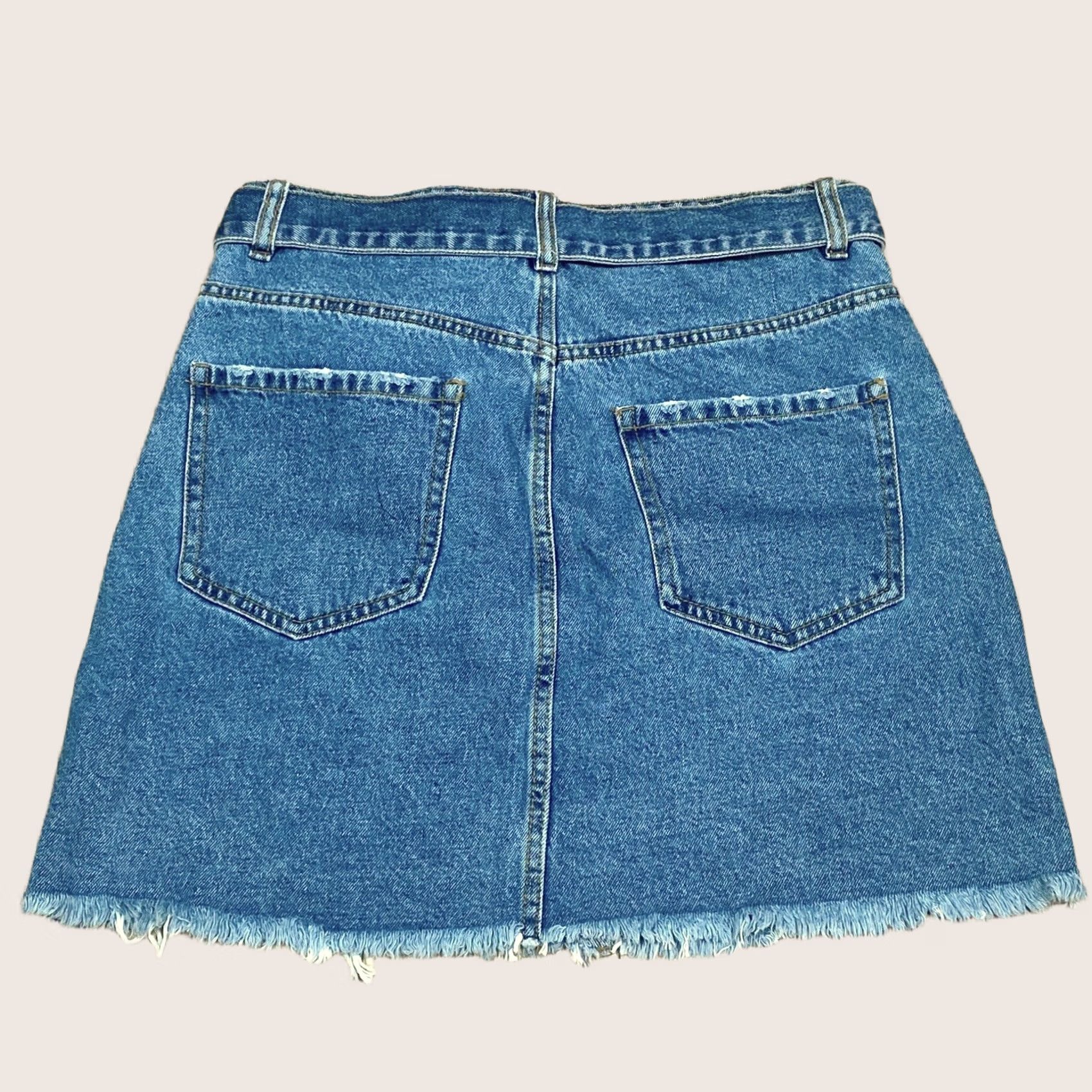 Denim & Co. Denim Co Mid Blue Ripped Skirt Size UK 14 Womens New Casual Size 36" / US 14 / IT 50 - 1 Thumbnail
