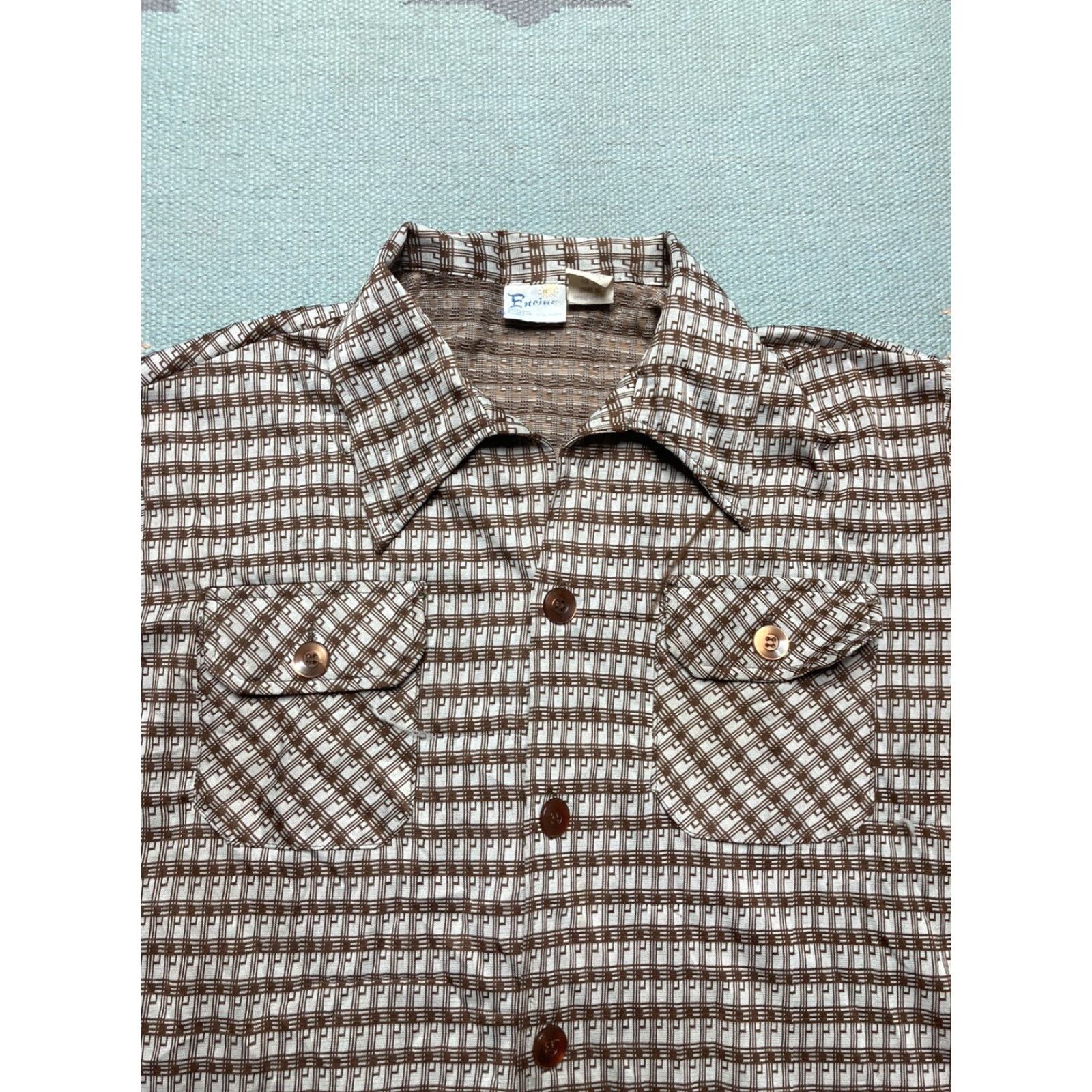 Vintage VINTAGE 70s polyester knit disco shirt Encino California mod hippie dagger XL Shirt Men’s XL California Look Disco Size US XL / EU 56 / 4 - 3 Thumbnail
